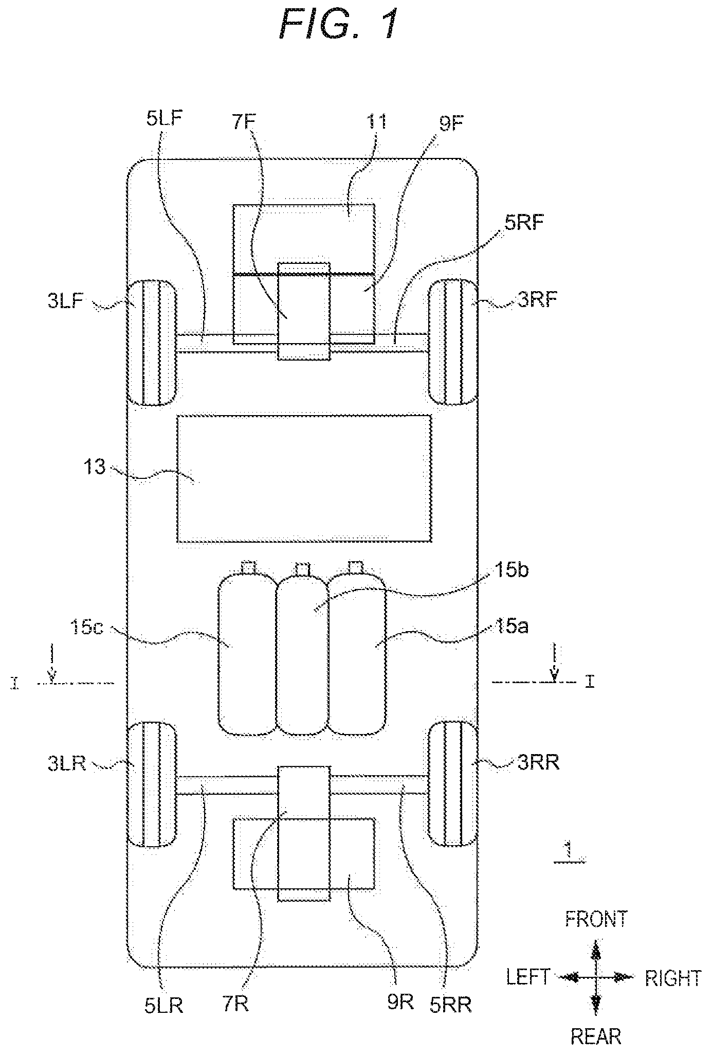 Patent US12090839 Figure 1 – Fuel cell vehicle