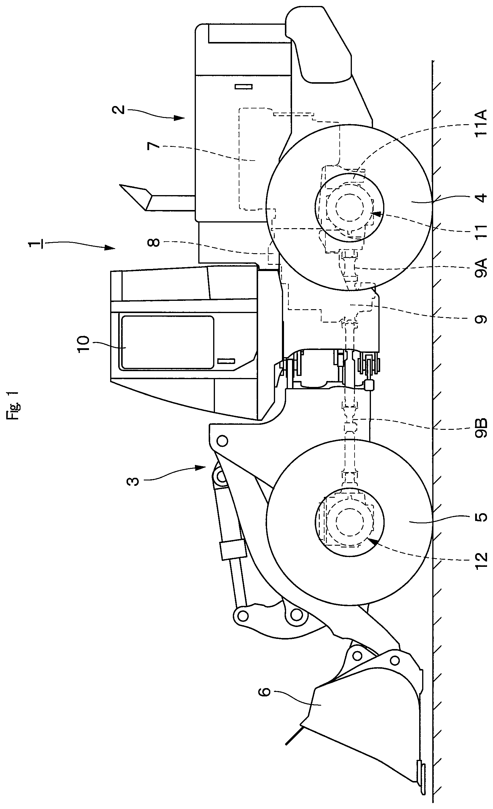 Patent US12090841 Figure 1 – Vehicular axle device