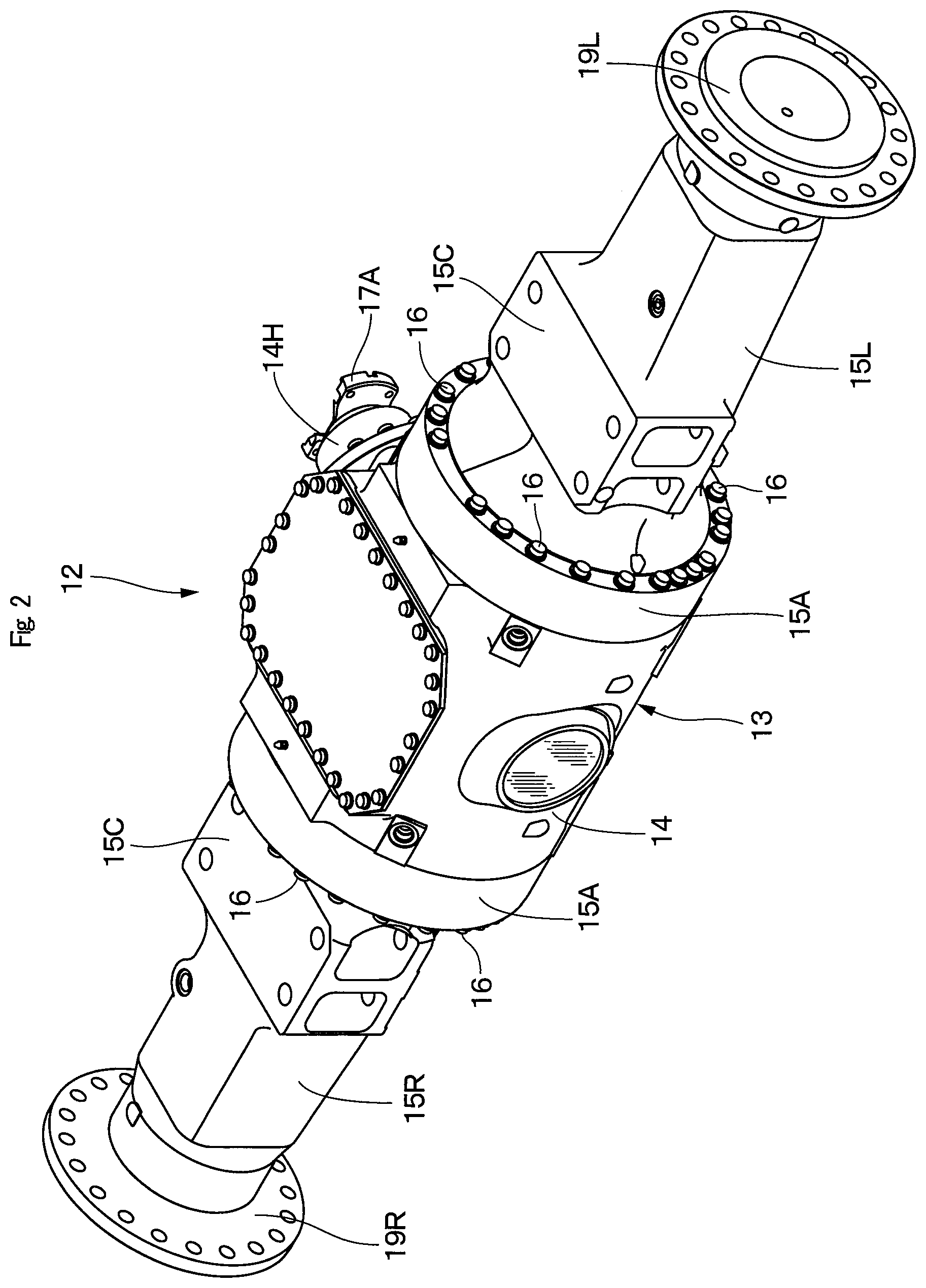 Patent US12090841 Figure 2 – Vehicular axle device