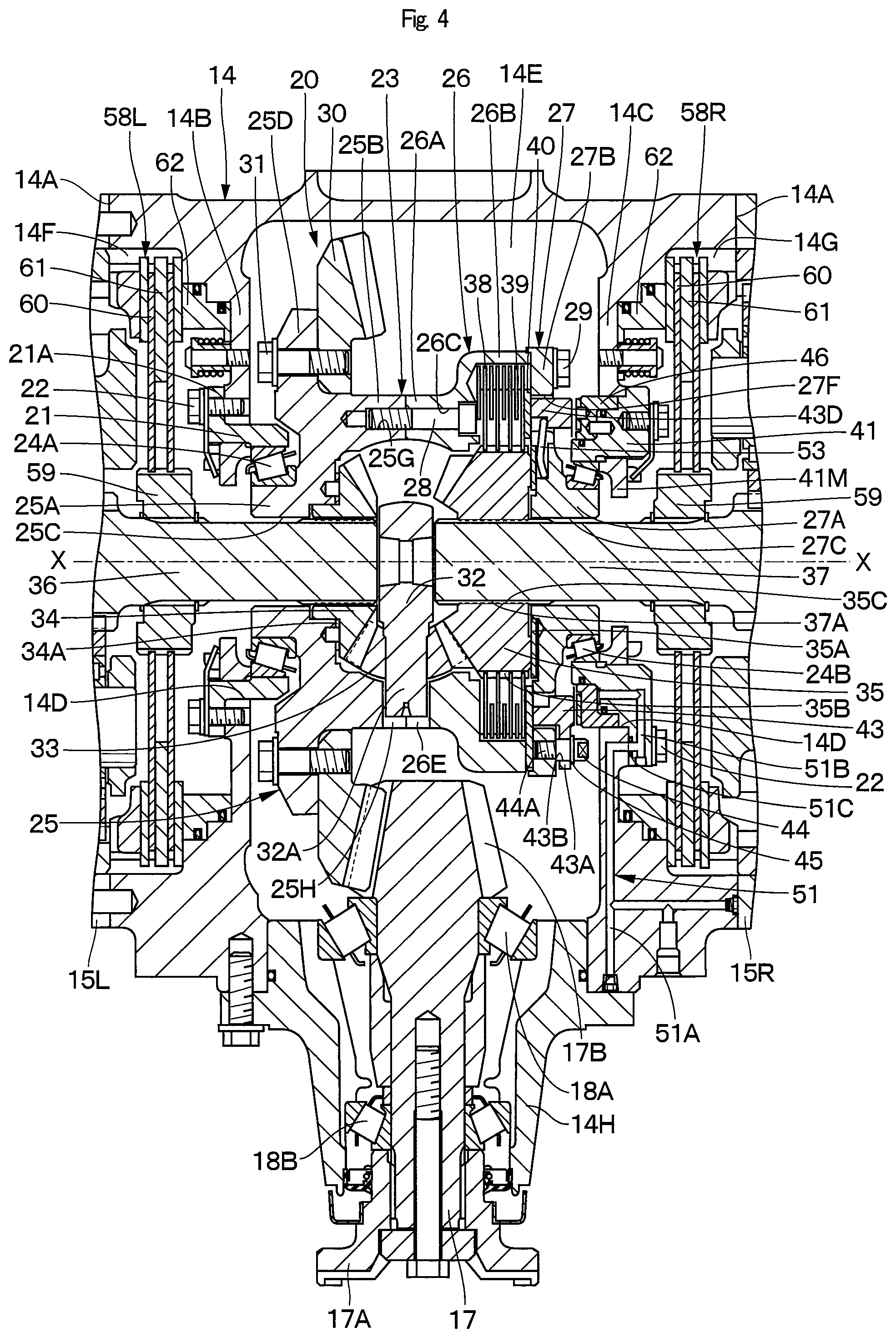 Patent US12090841 Figure 4 – Vehicular axle device