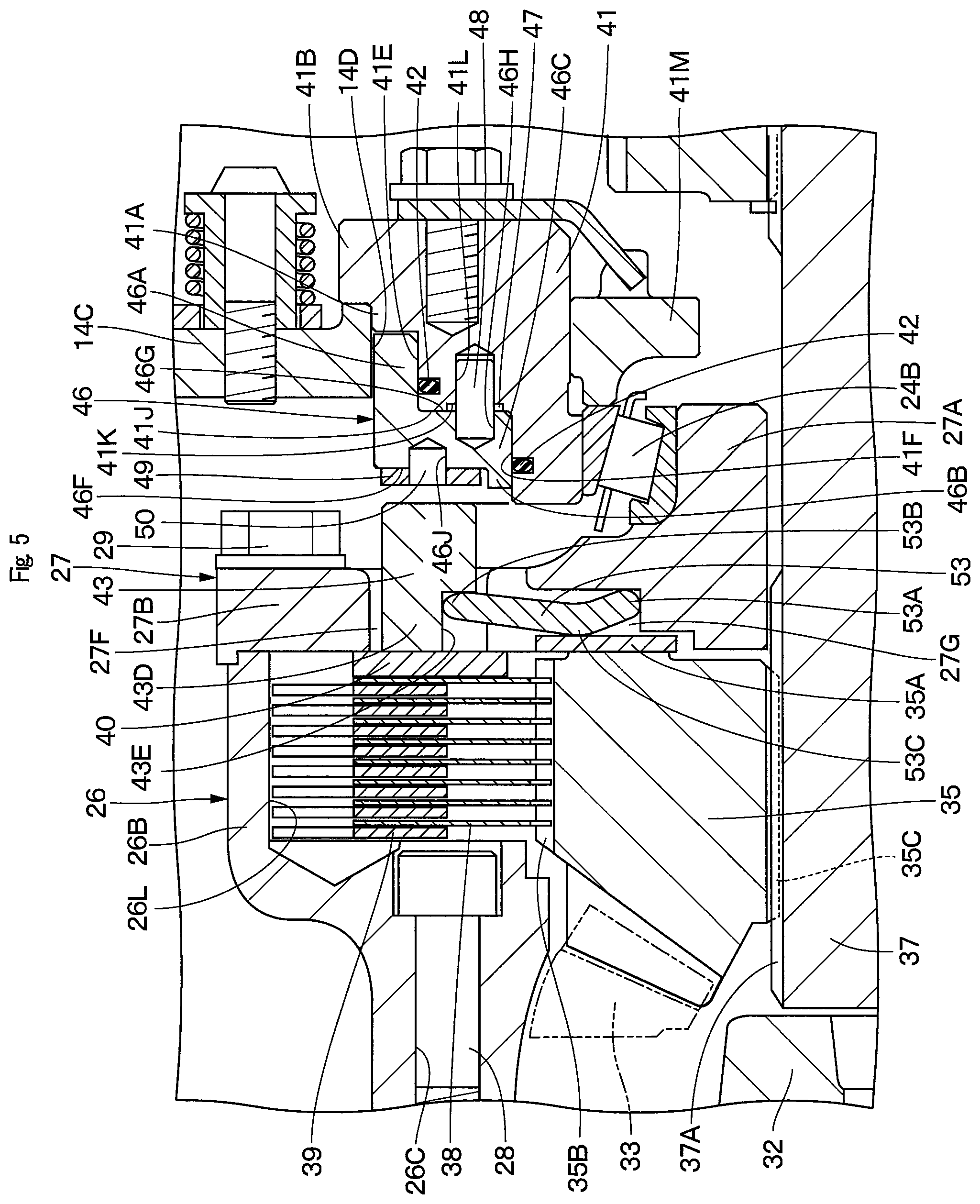 Patent US12090841 Figure 5 – Vehicular axle device