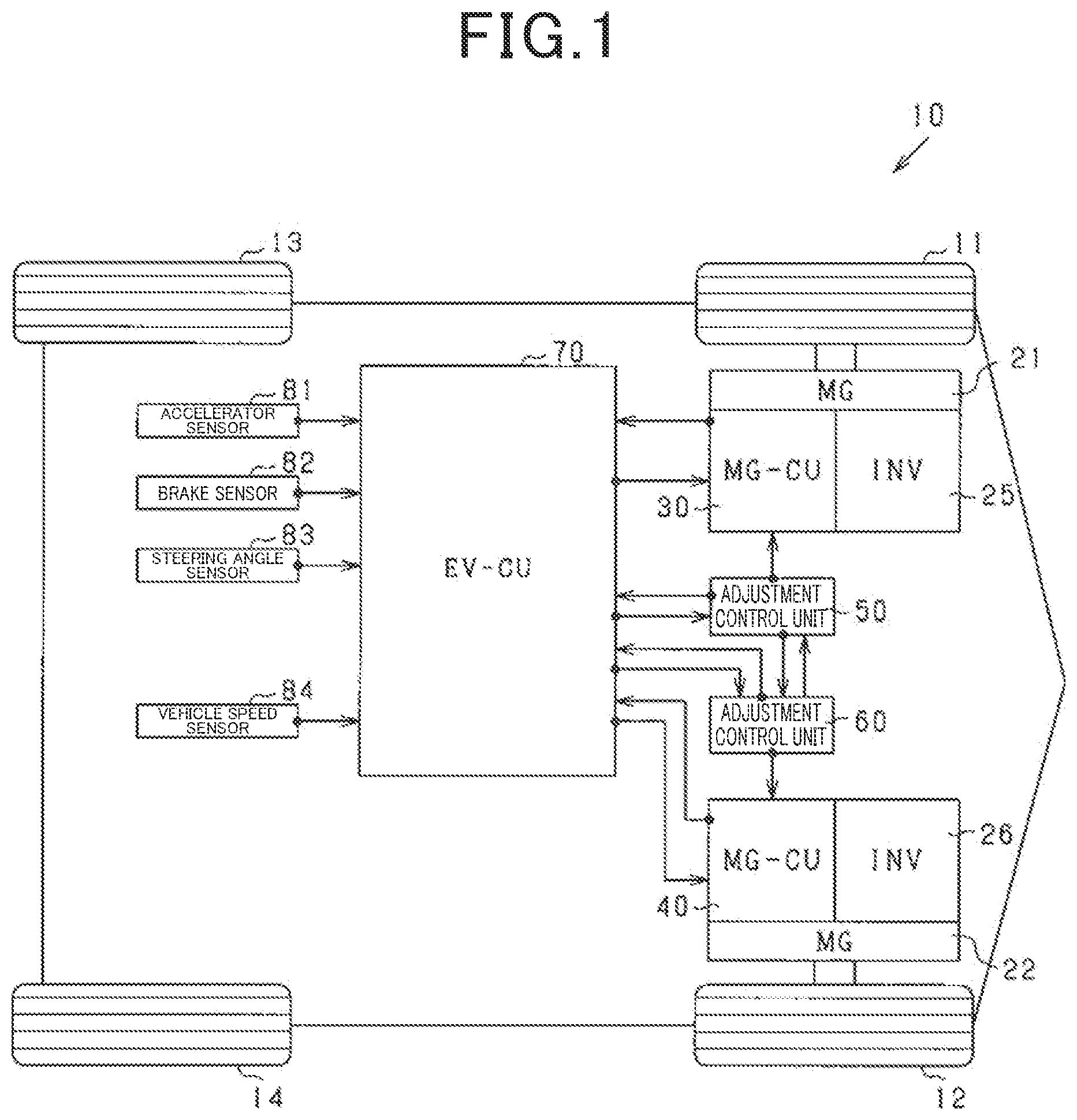 Patent US12090843 Figure 1 – Drive control device for vehicle