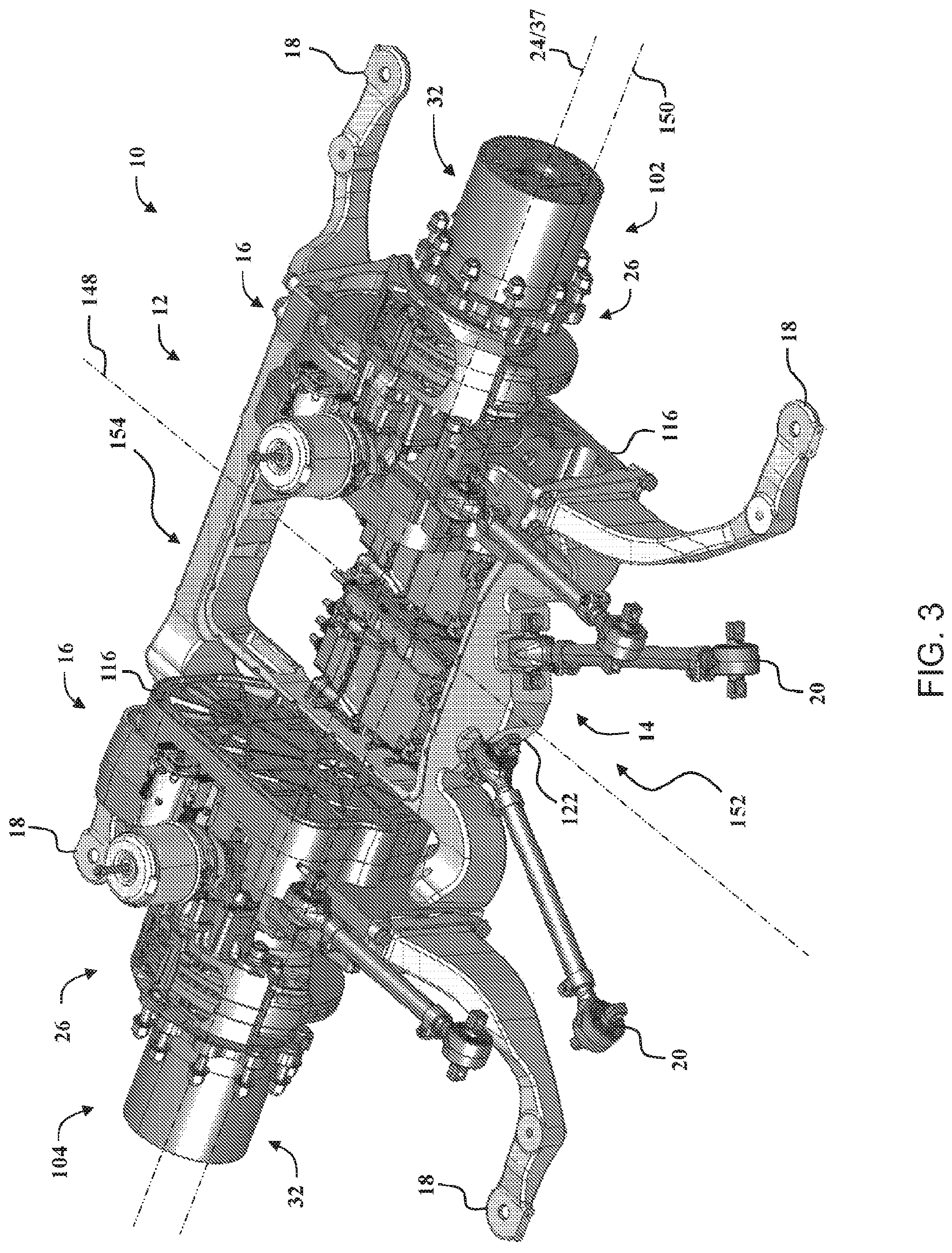 Patent US12090858 Figure 3 – Axle assembly for low floor vehicle