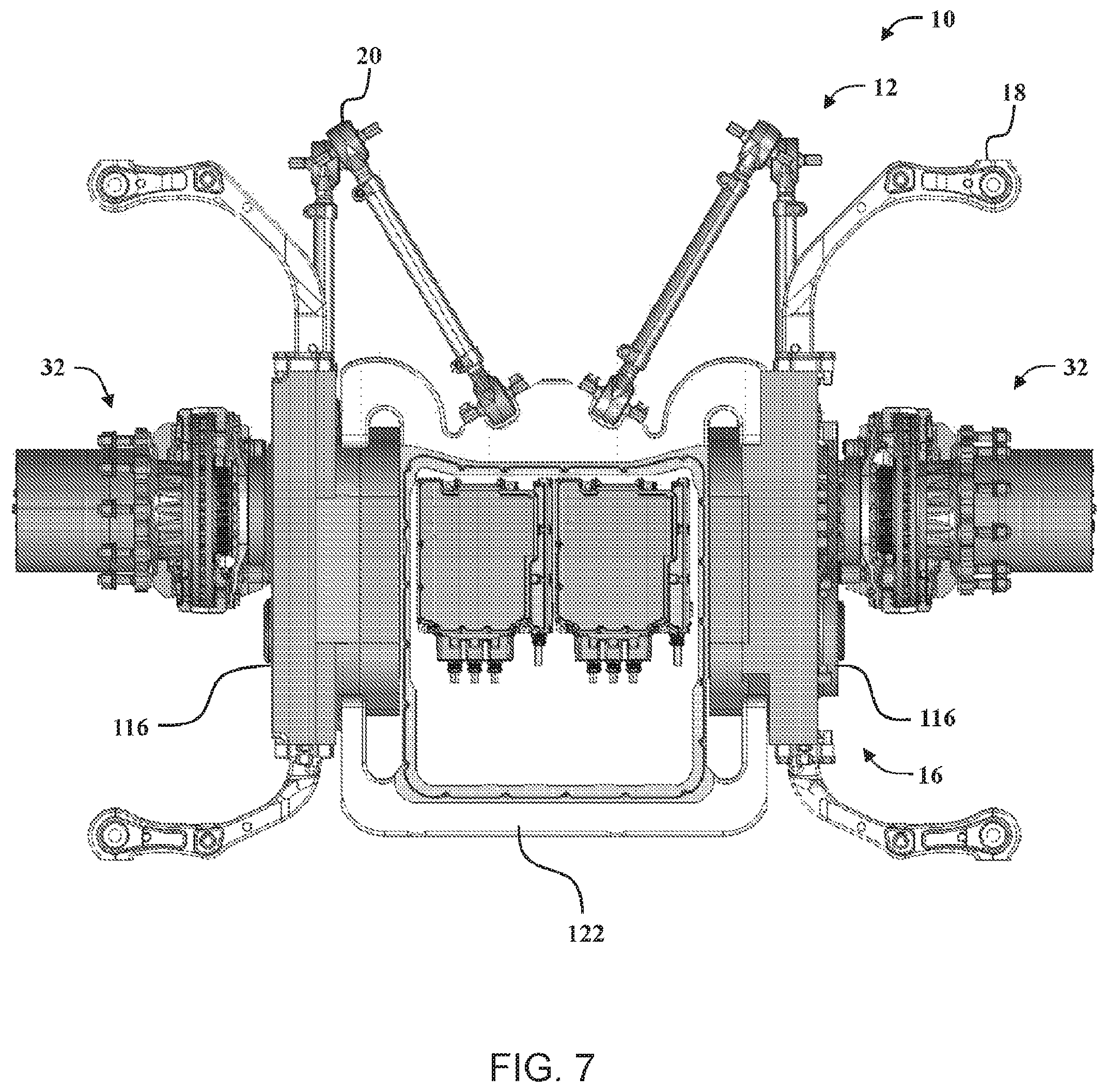 Patent US12090858 Figure 6 – Axle assembly for low floor vehicle