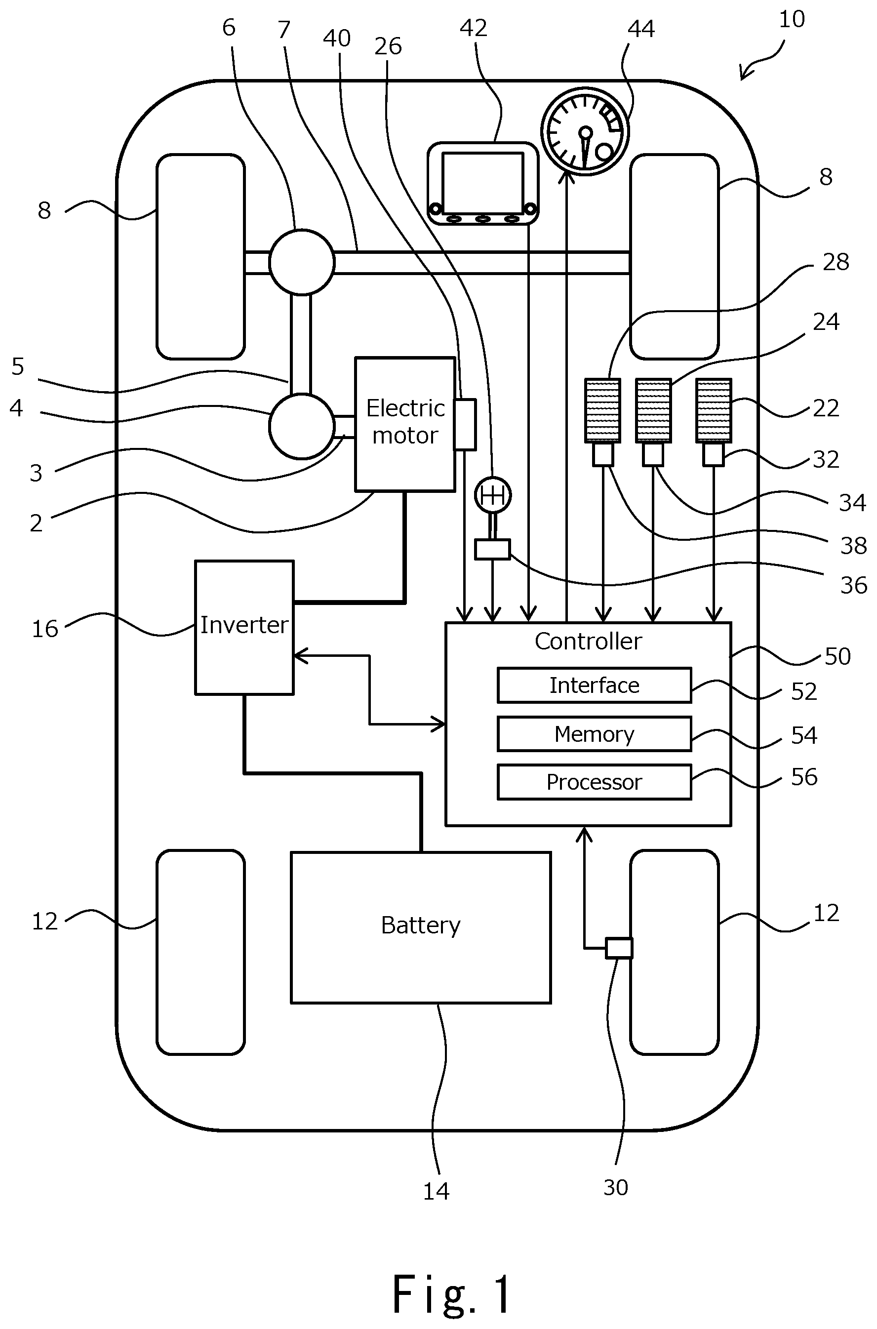 Patent US12090861 — Electric vehicle — Figure 1