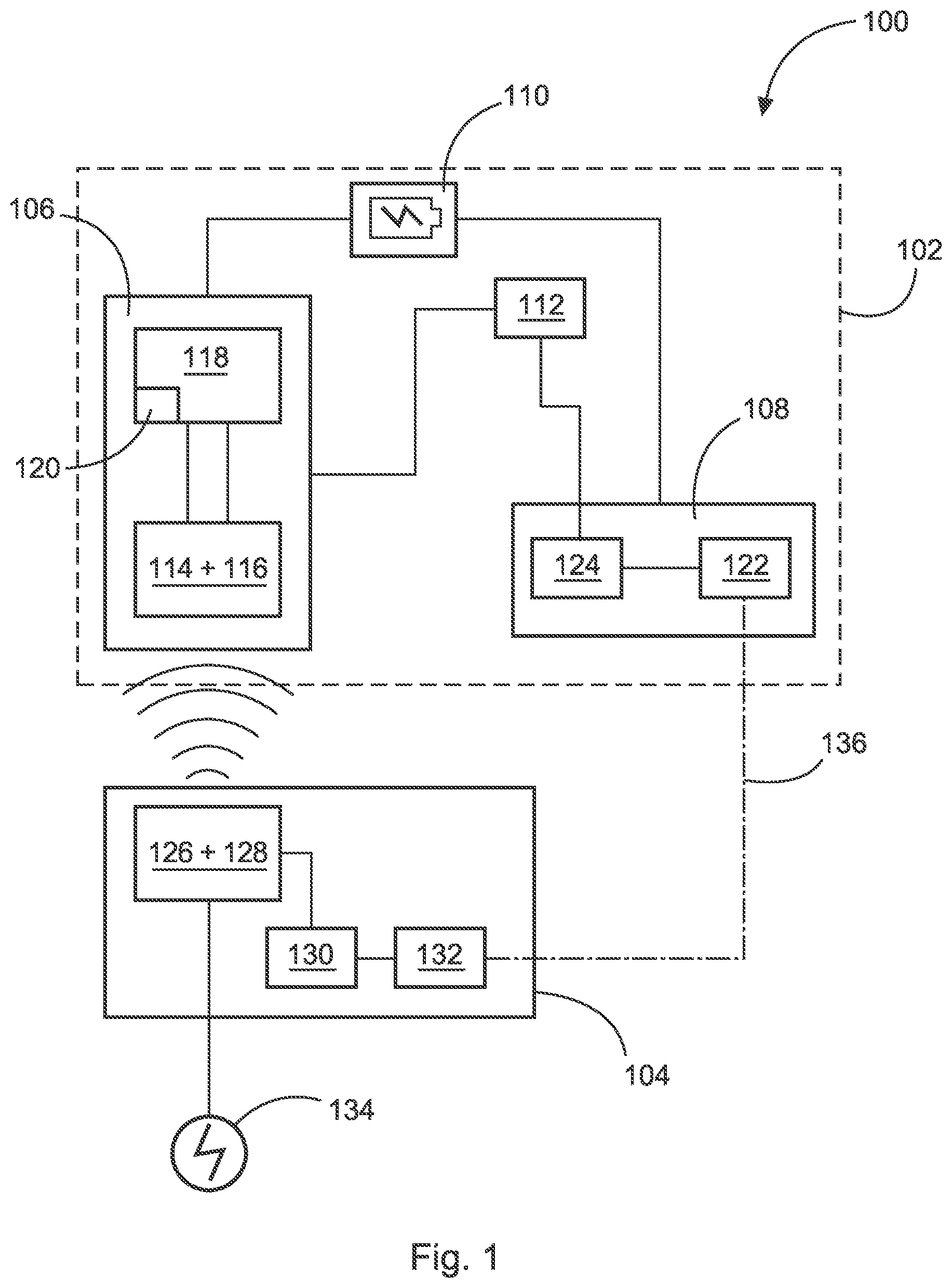 Patent US12090867 Figure 1 – System and method for wireless charging of an electric vehicle