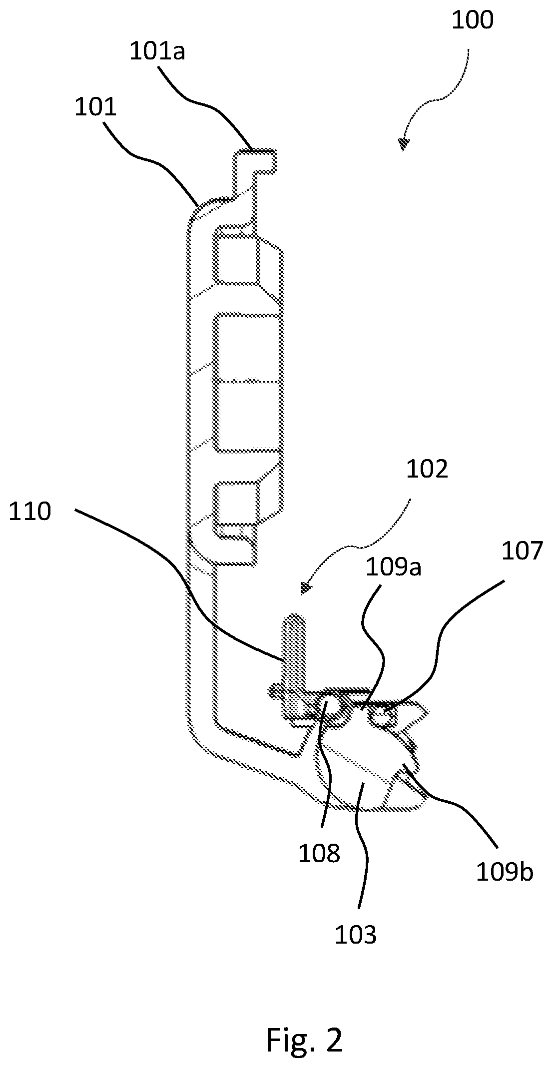 Patent US12090871 Figure 2 – Device for opening and closing a charging socket
