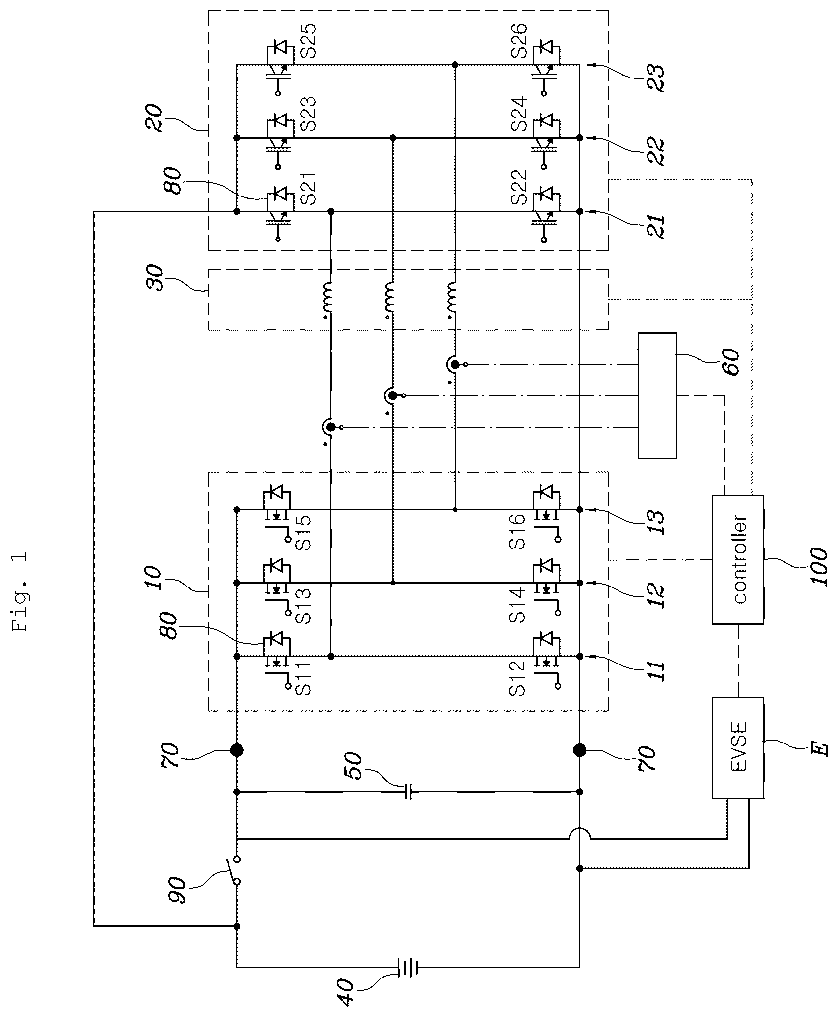 Patent US12090875 Figure 1 – Multi-input charging system and method using a motor driving device
