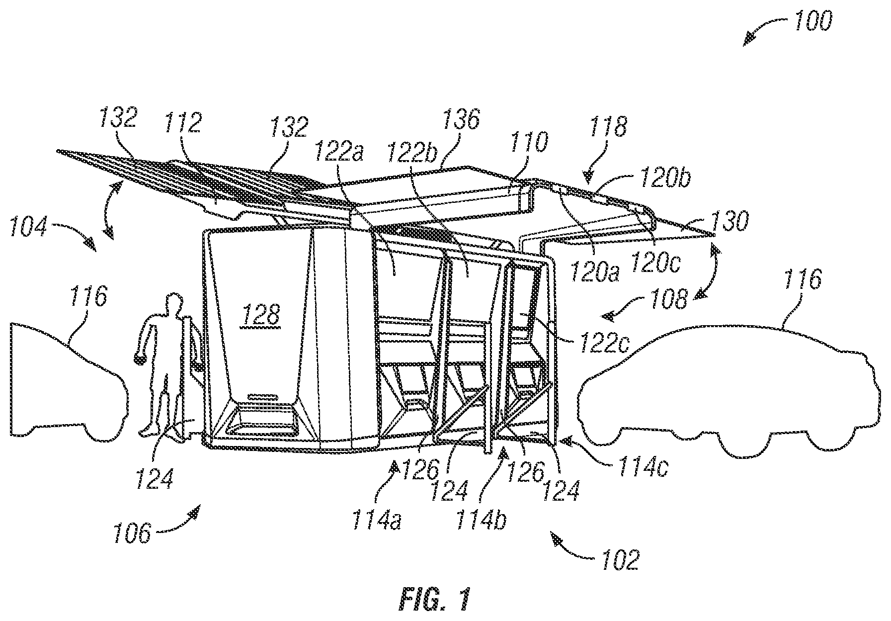 Patent US12090876 Figure 1 – Mobile EV charging station