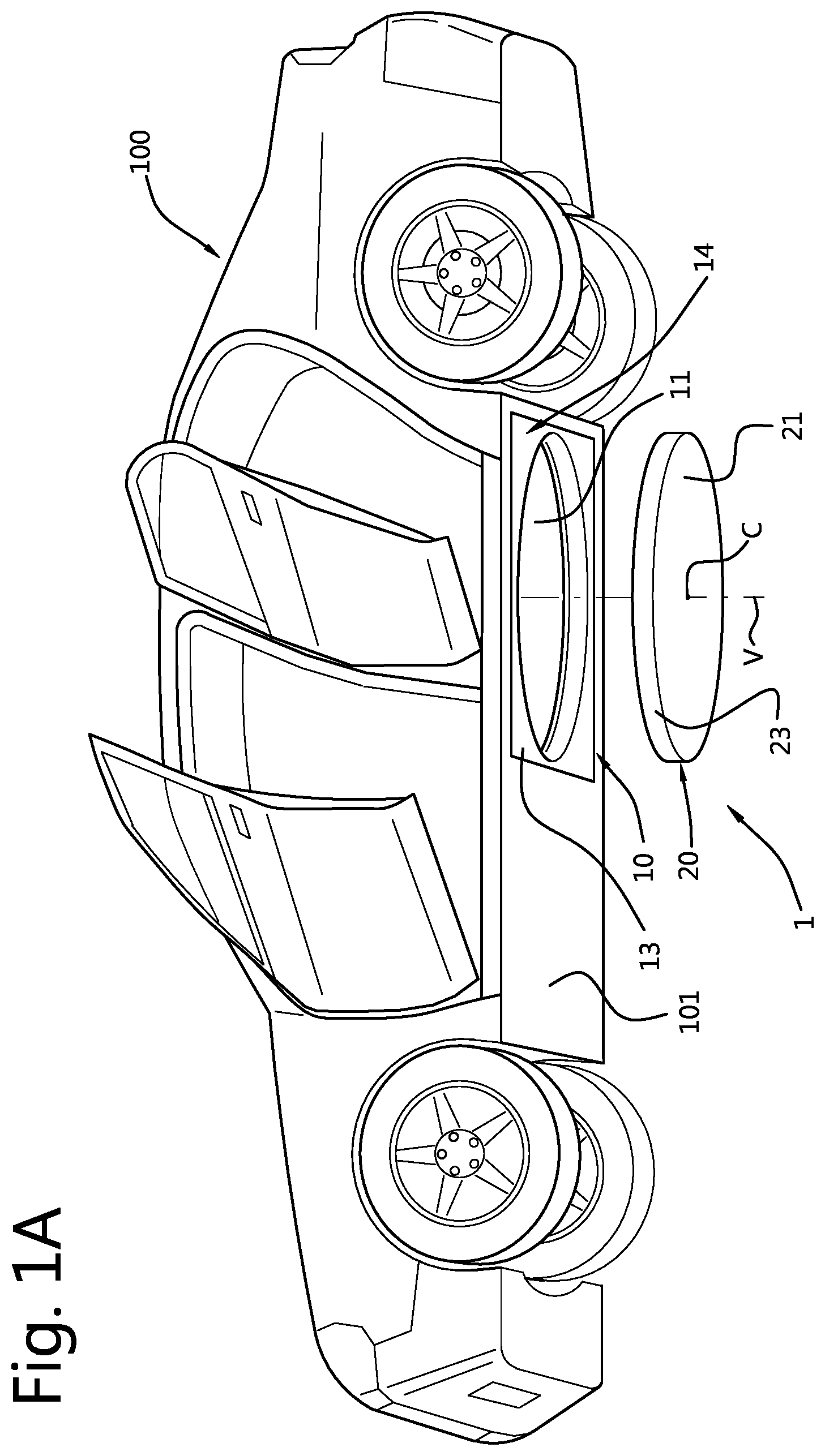 Patent US12090884 Figure 1 – Battery exchange system and method