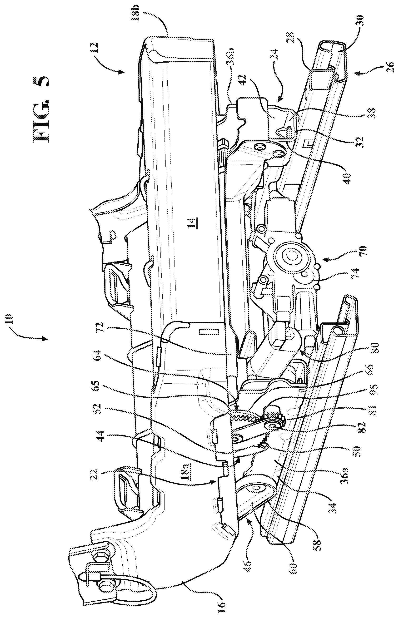Patent US12090895 Figure 5 – Seat assembly with power easy entry having concentric motion