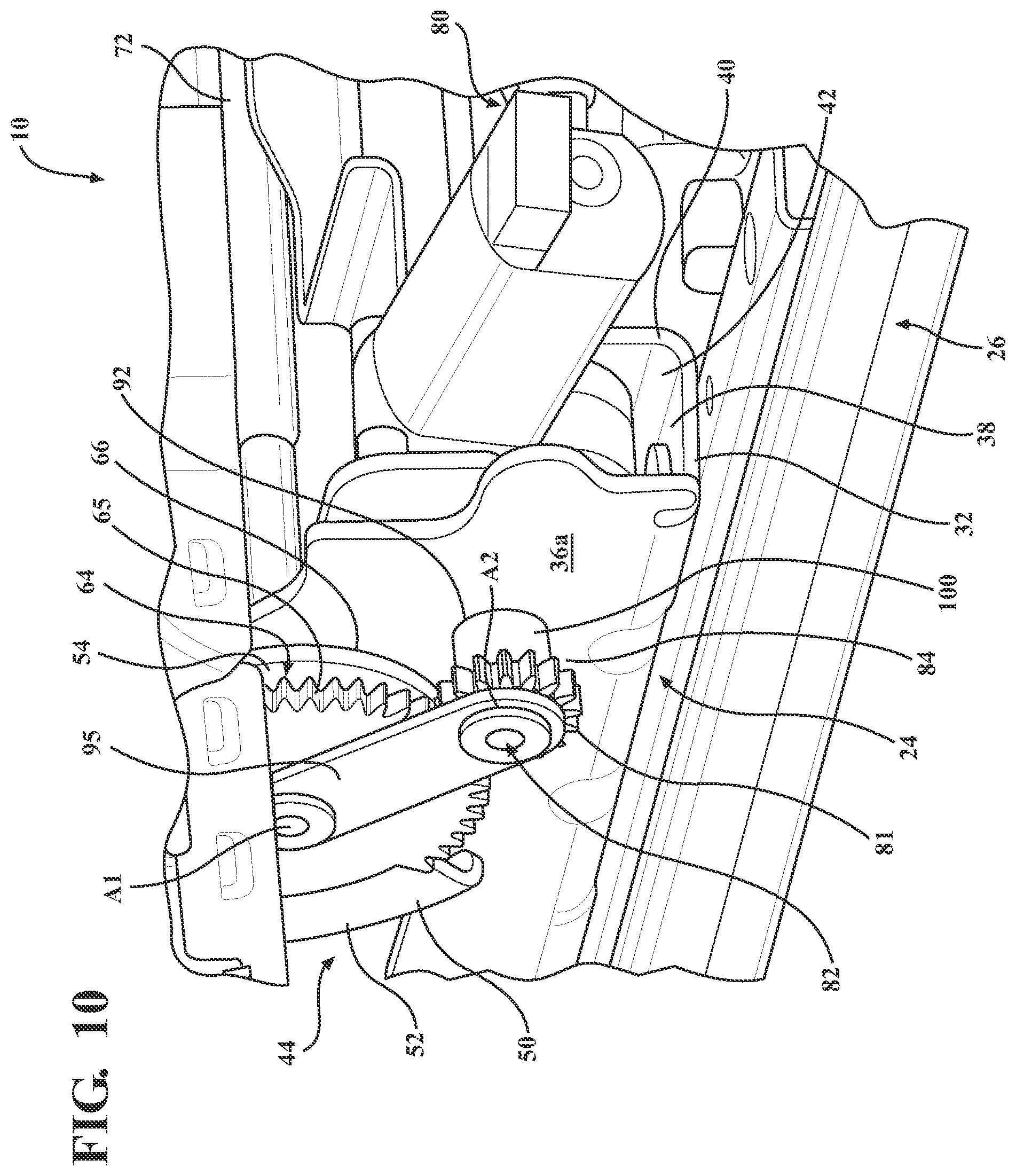 Patent US12090895 Figure 10 – Seat assembly with power easy entry having concentric motion