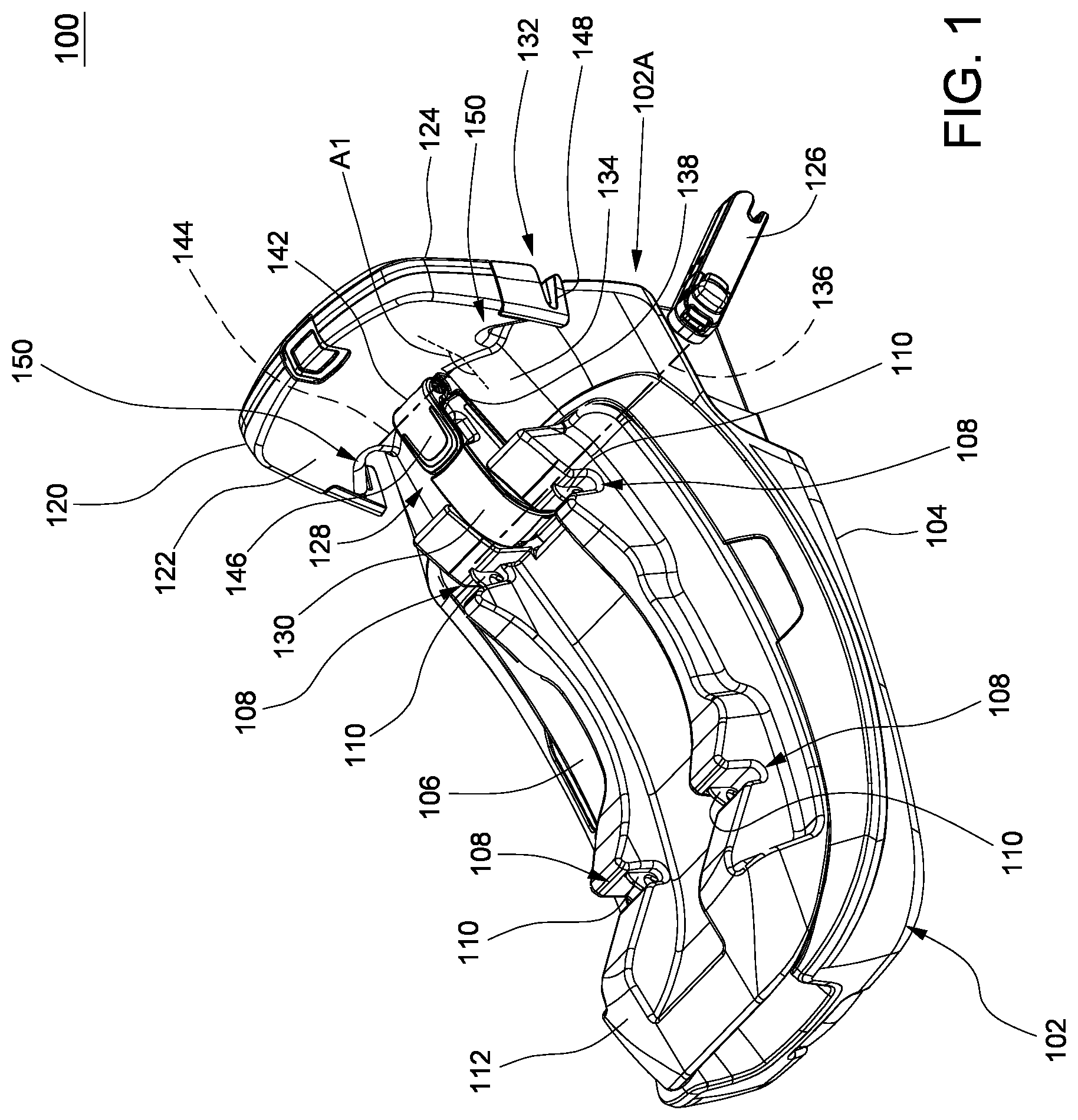 Patent US12090900 Figure 1 – Support base for a child safety seat