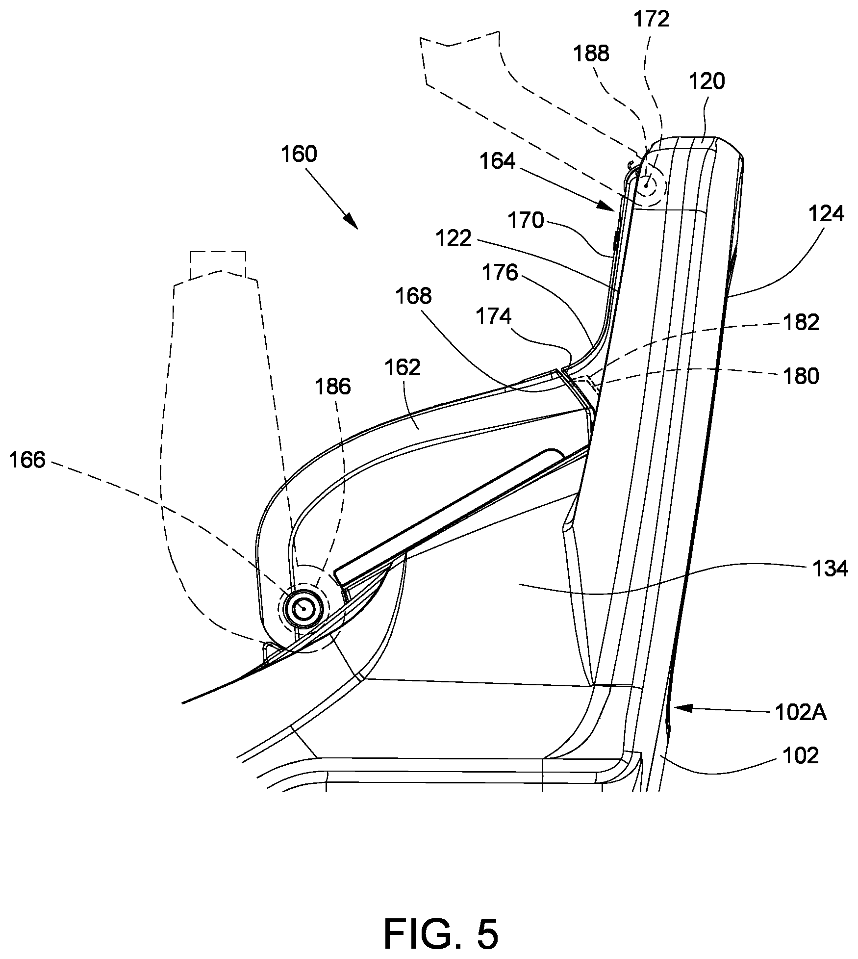 Patent US12090900 Figure 5 – Support base for a child safety seat