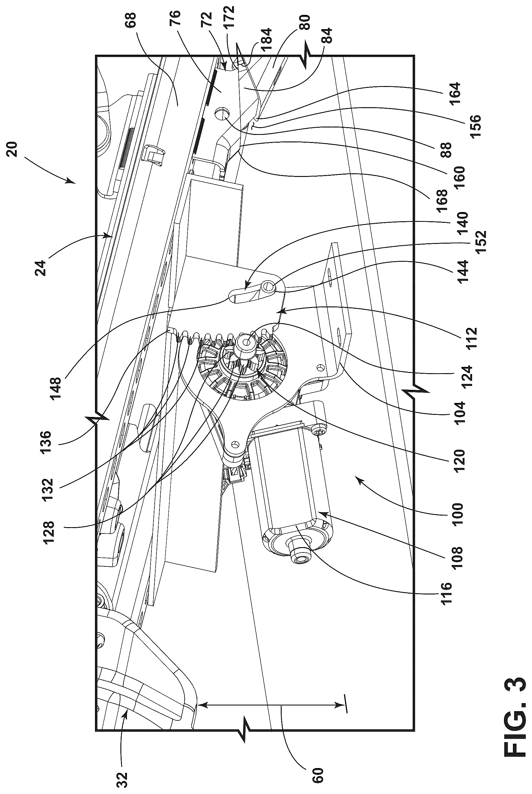 Patent US12090905 Figure 3 – Vehicle seating assembly with lower leg support