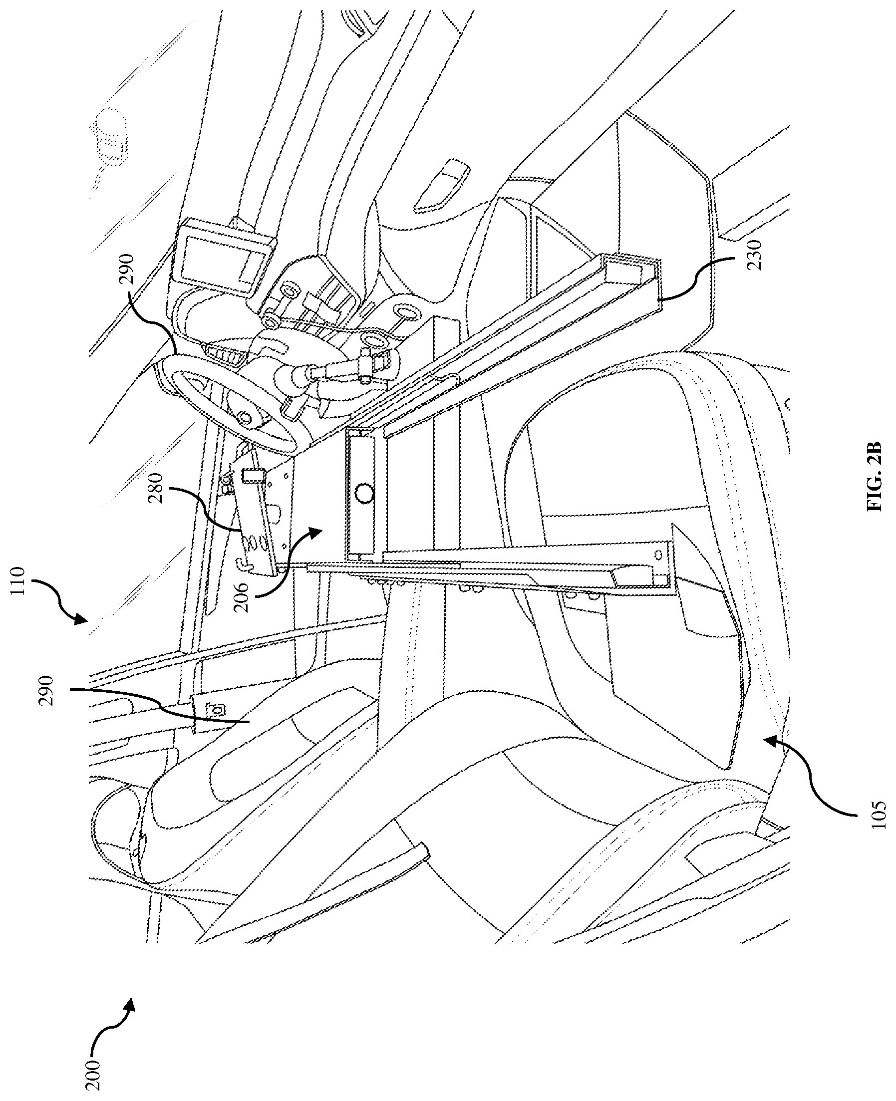 Patent US12090906 Figure 3 – Portable table system for mounting within a vehicle to provide a workspace within the vehicle