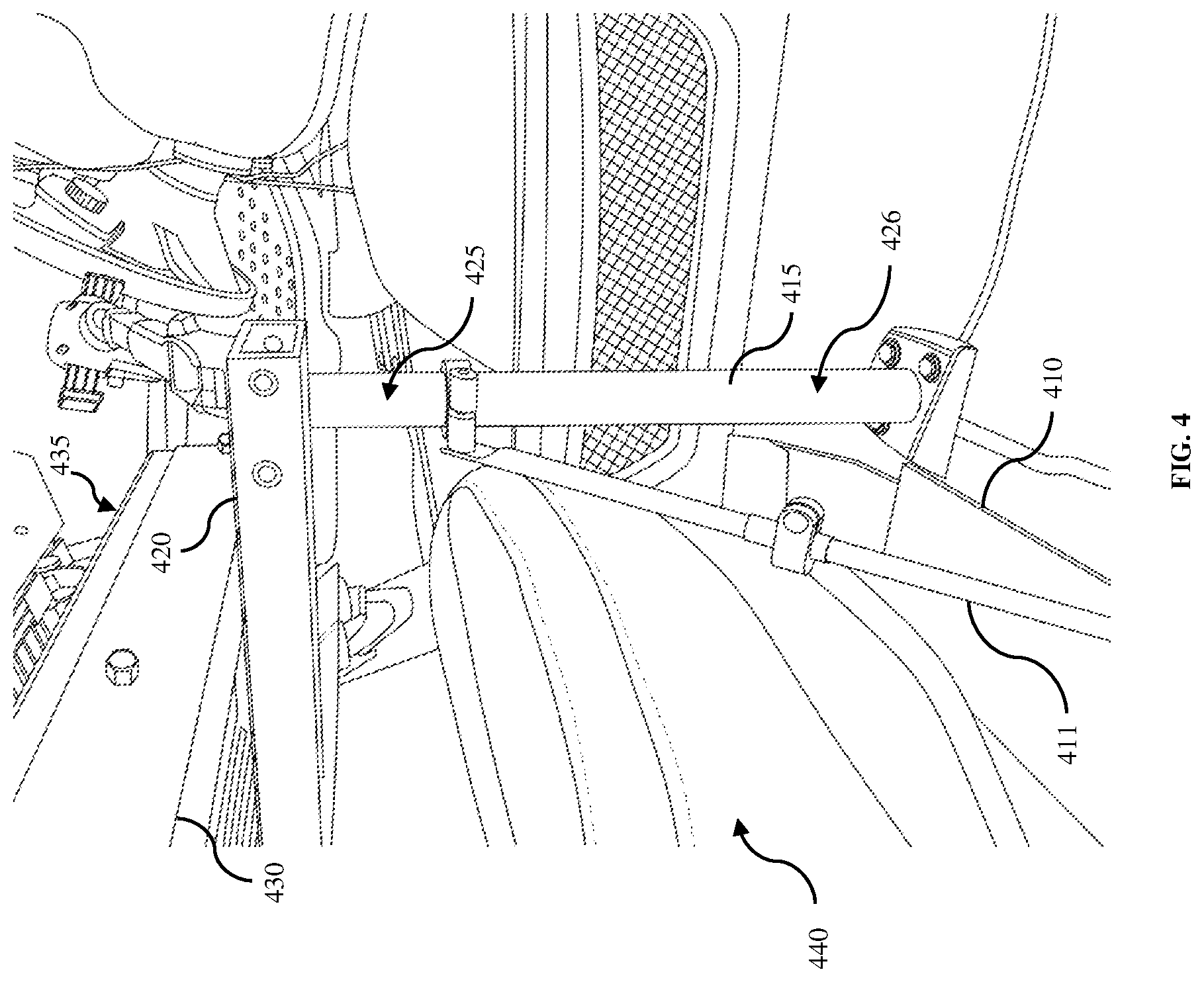 Patent US12090906 Figure 6 – Portable table system for mounting within a vehicle to provide a workspace within the vehicle