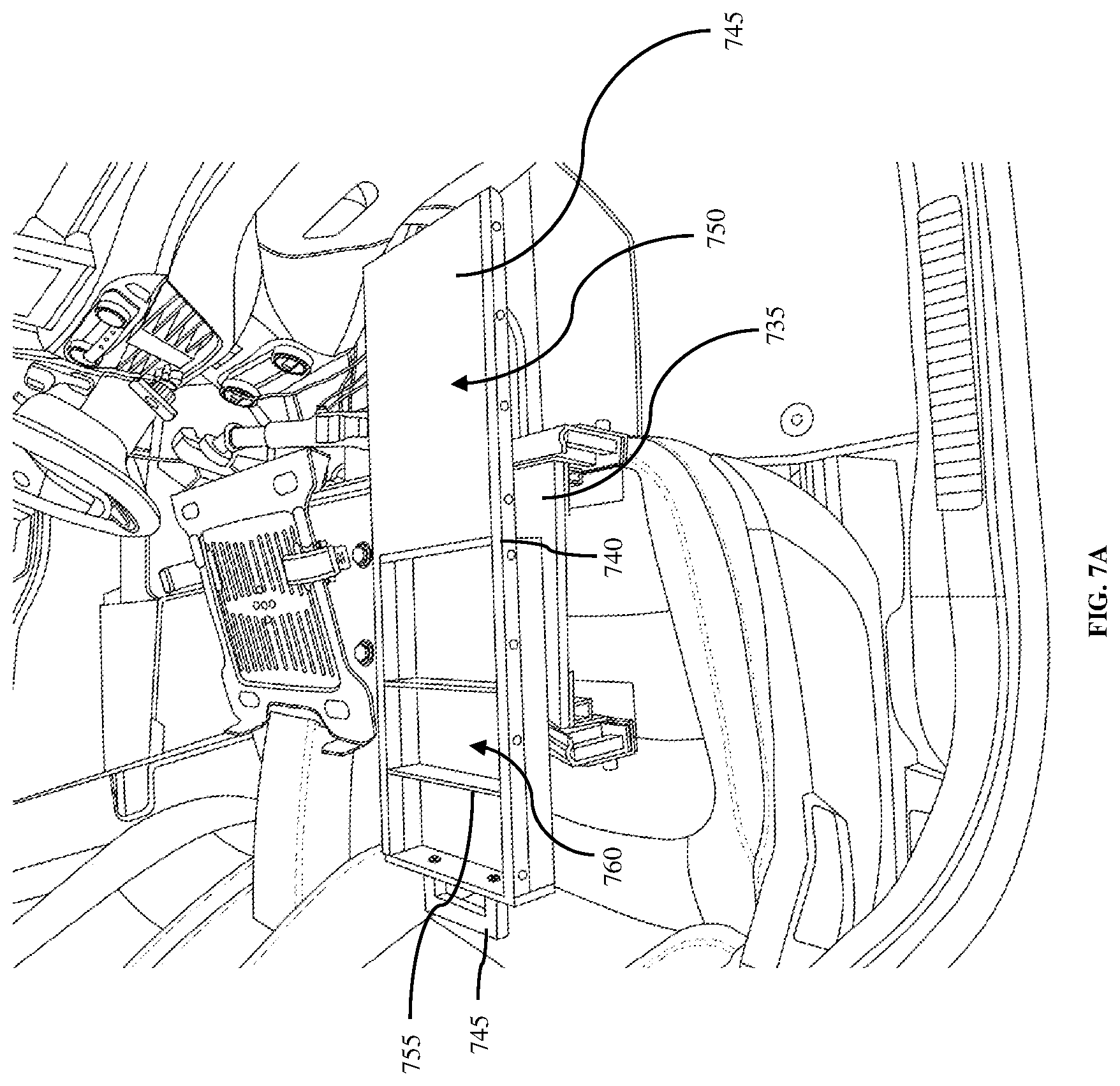 Patent US12090906 Figure 9 – Portable table system for mounting within a vehicle to provide a workspace within the vehicle