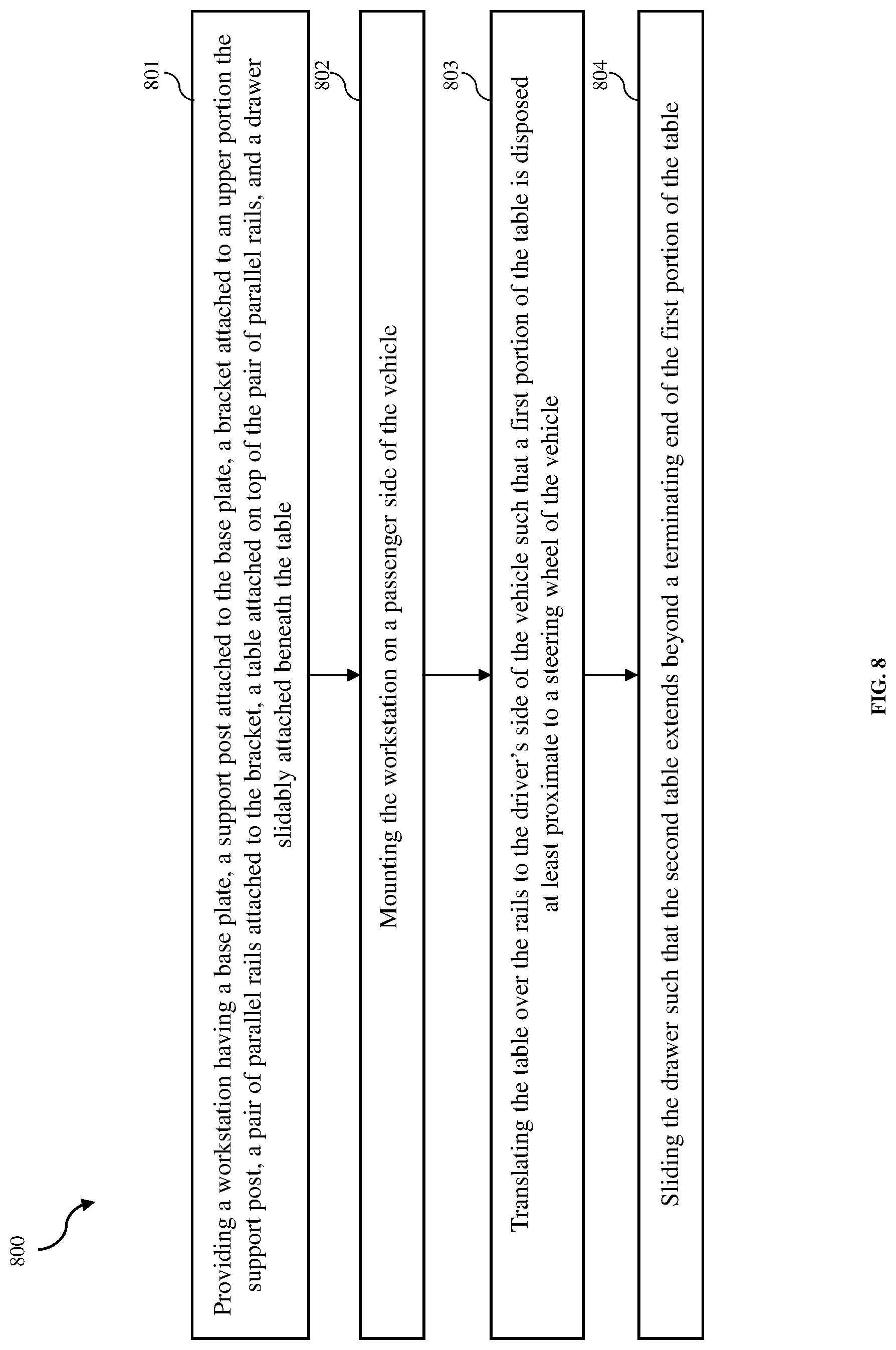 Patent US12090906 Figure 12 – Portable table system for mounting within a vehicle to provide a workspace within the vehicle