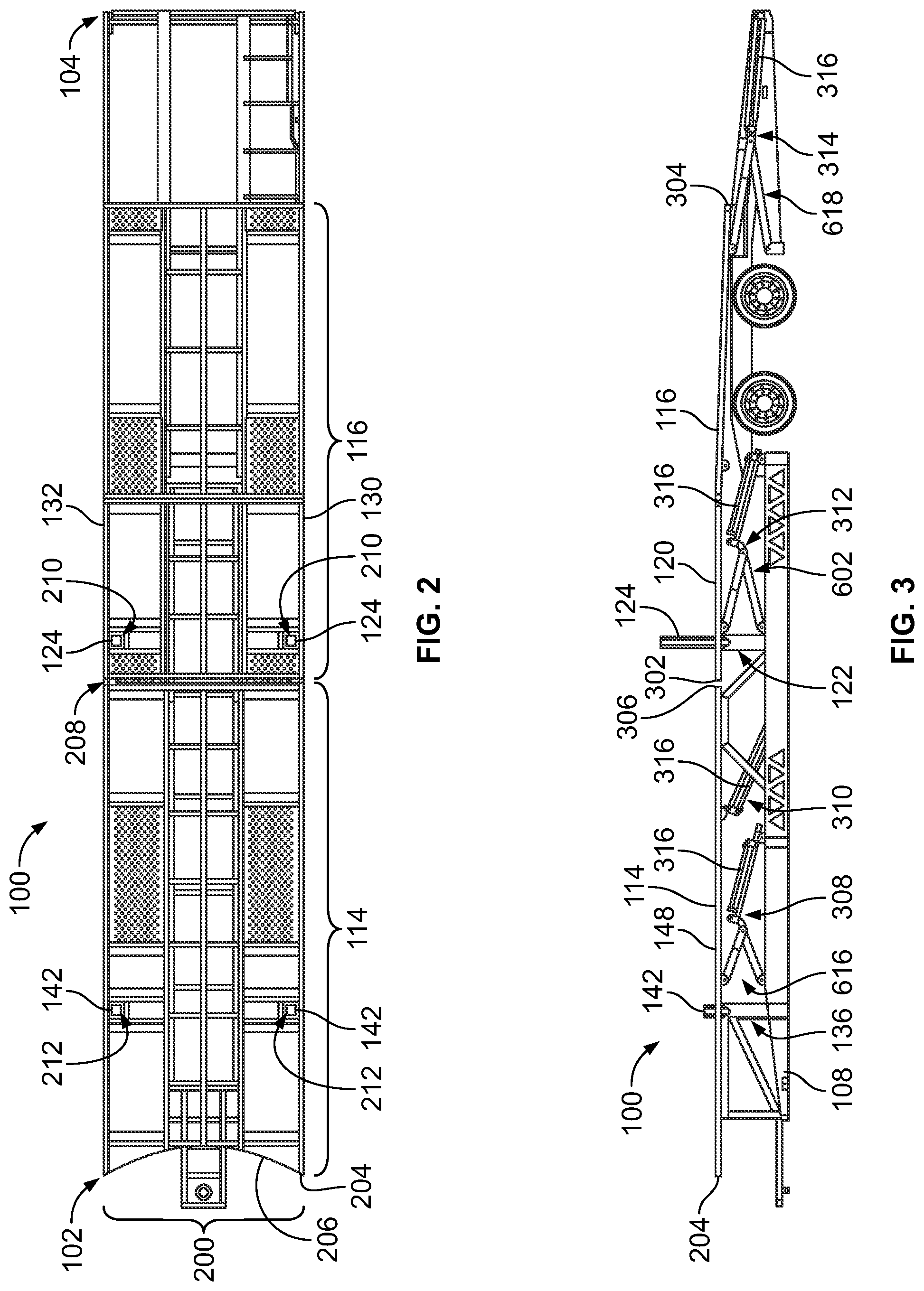 Patent US12090909 Figure 2 – Multi-vehicle transport trailer