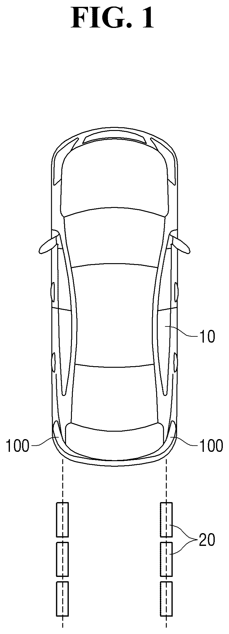 Patent US12090915 Figure 1 – Lamp for vehicle