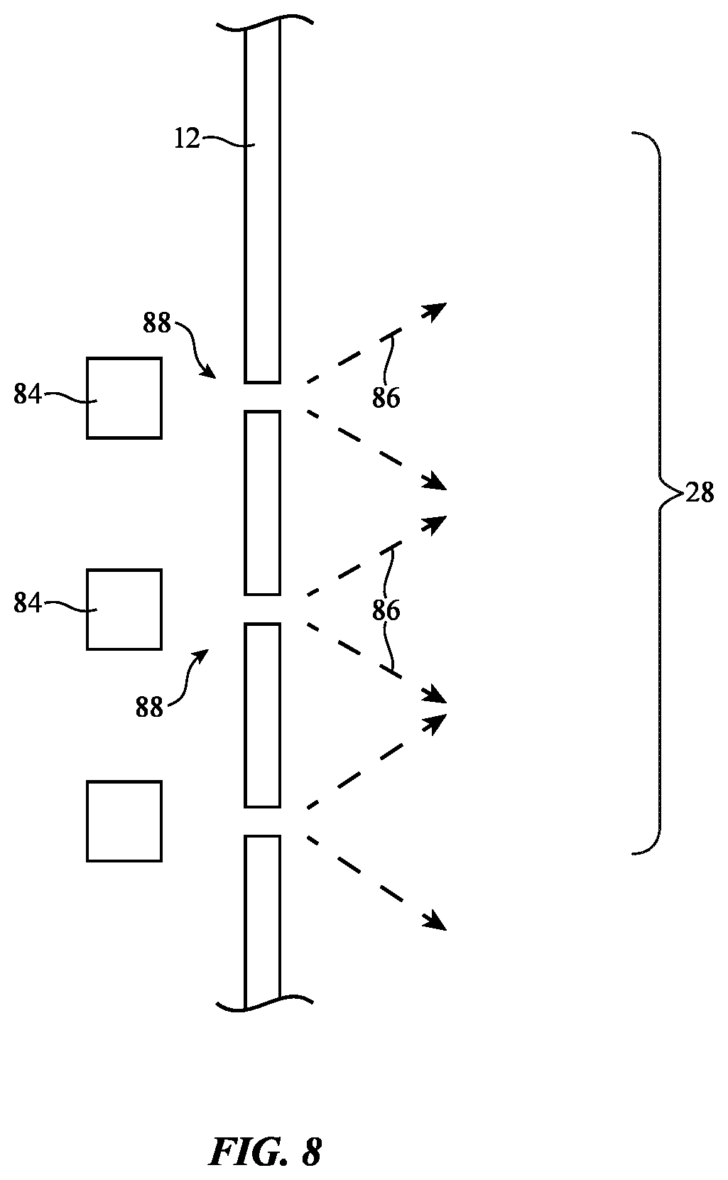 Patent US12090916 Figure 8 – Exterior lighting