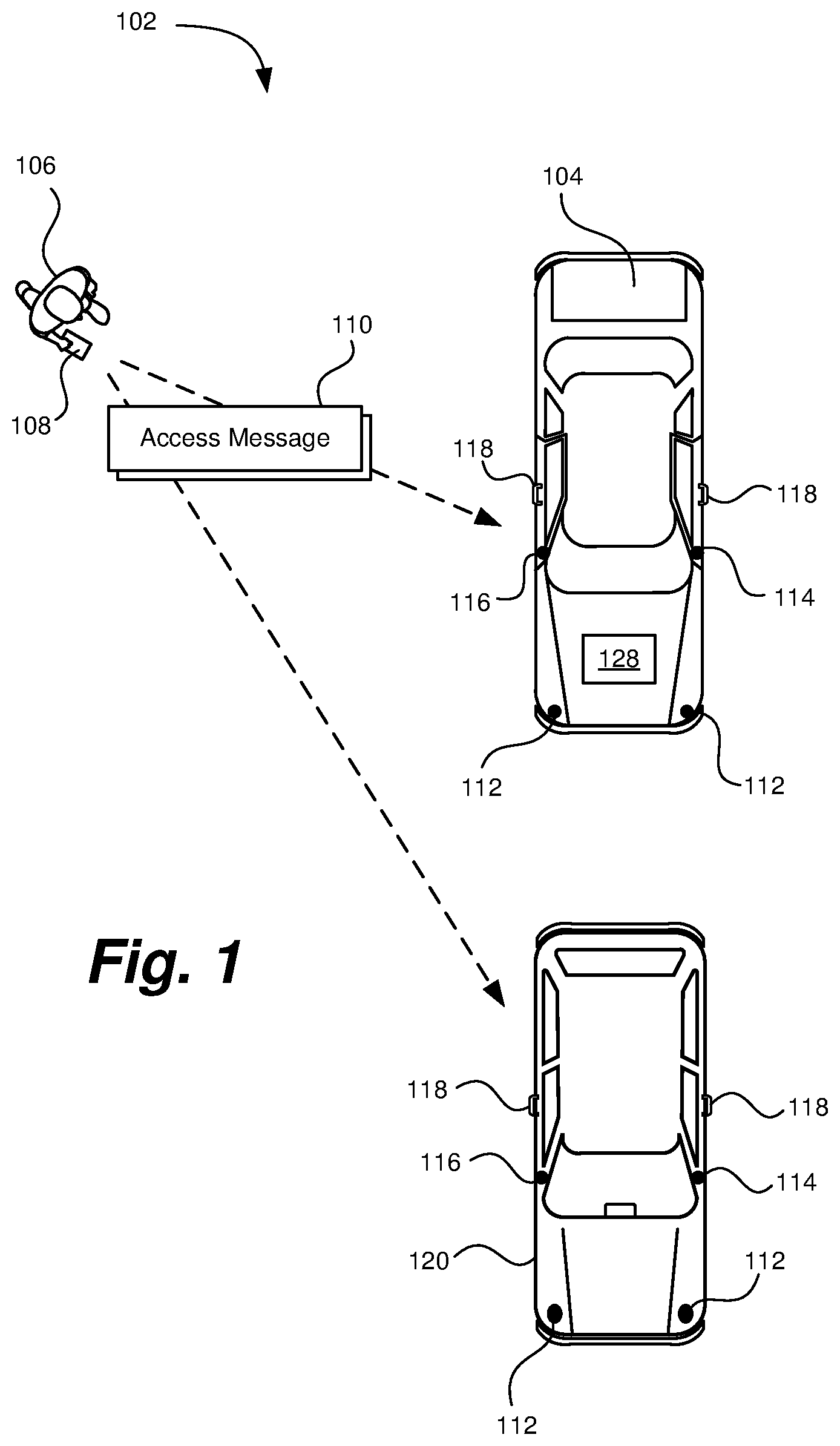 Patent US12090917 Figure 1 – Vehicle entry power saving