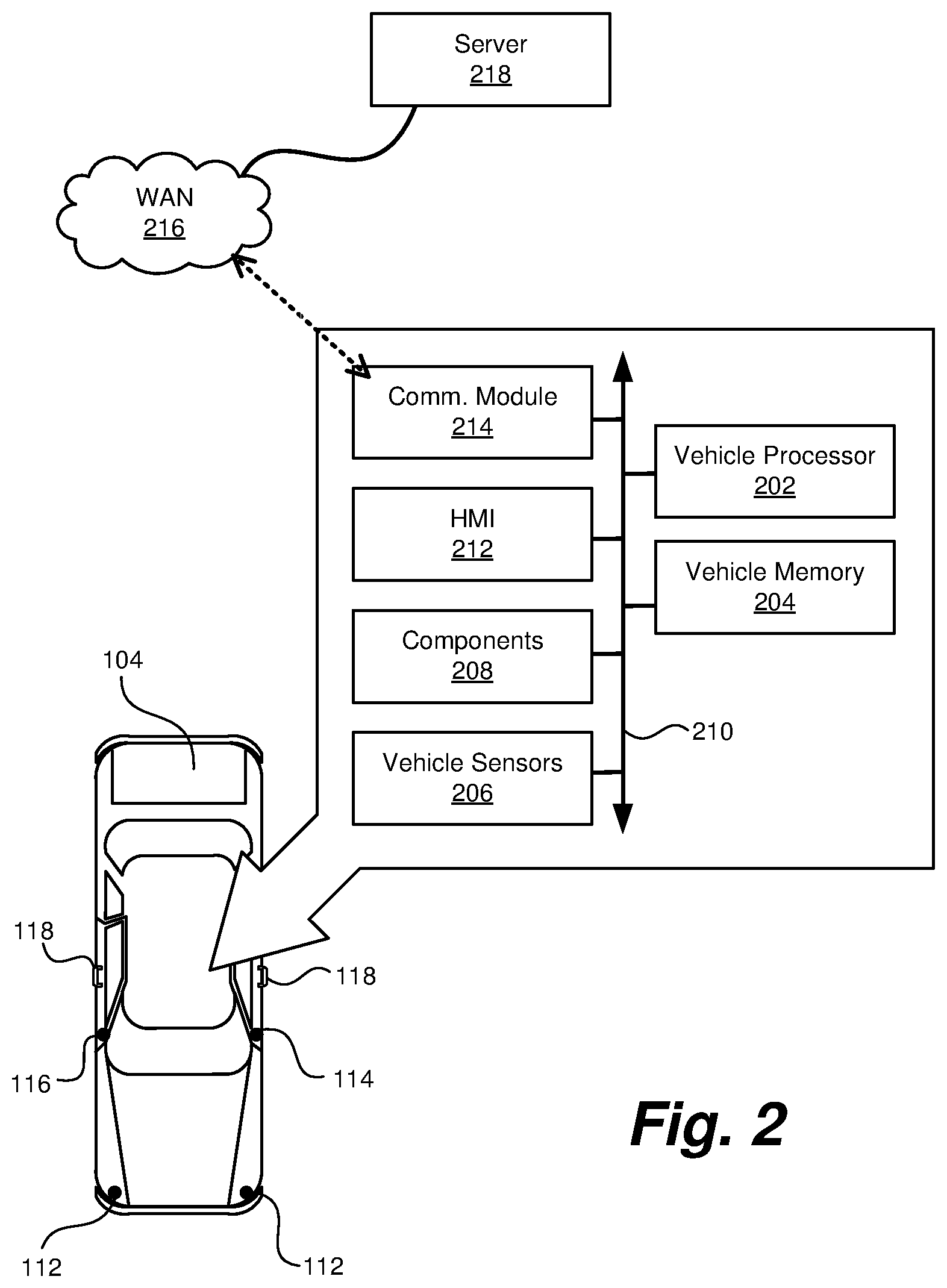 Patent US12090917 Figure 2 – Vehicle entry power saving