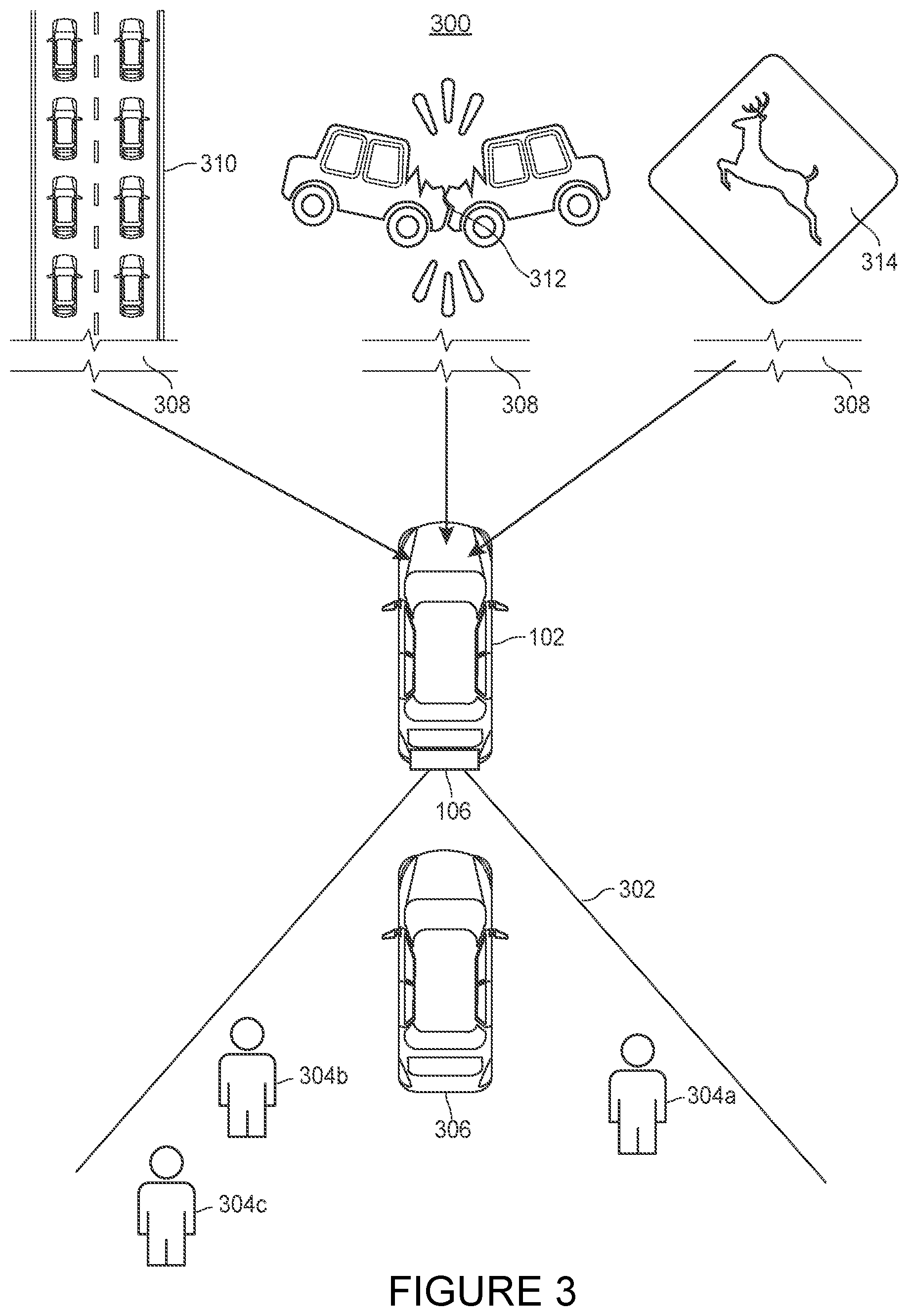 Patent US12090918 Figure 3 – Systems and methods for displaying contextually-sensitive braking information