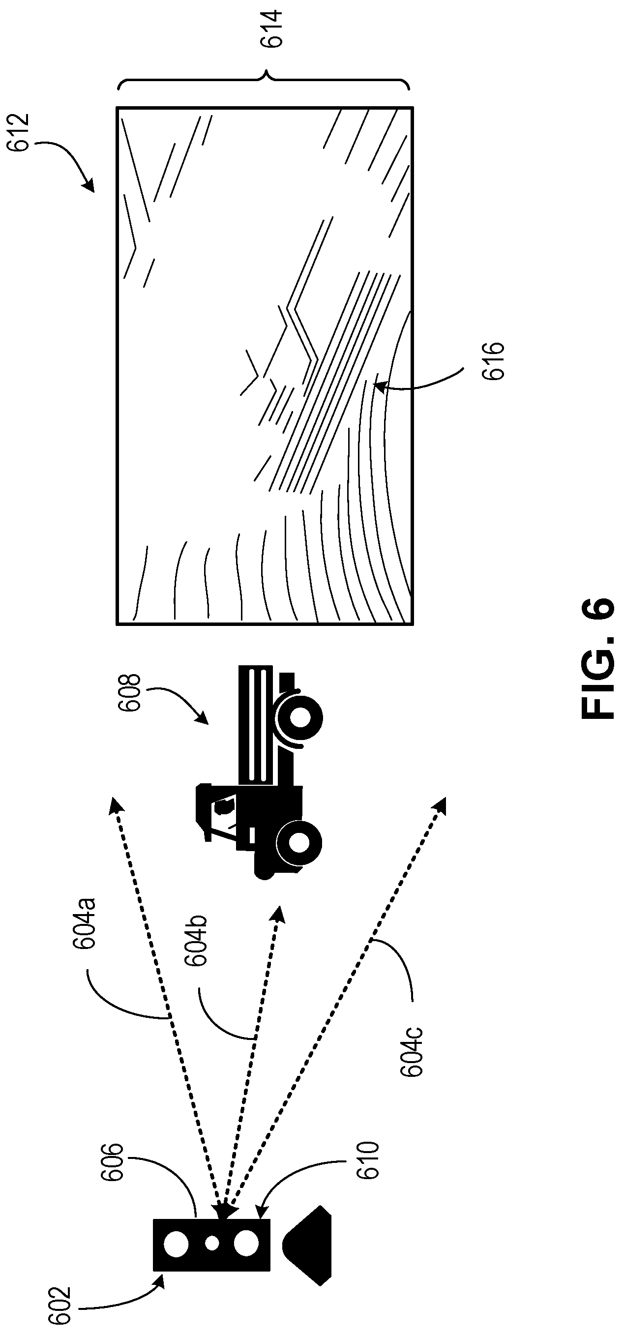 Patent US12090921 Figure 6 – Communicating vehicle information to pedestrians