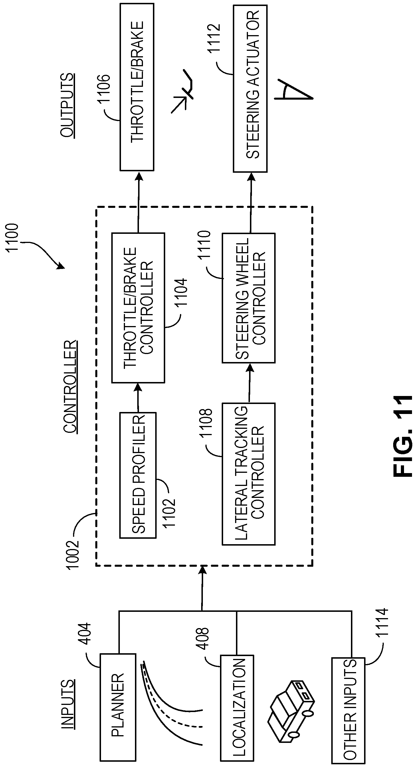 Patent US12090921 Figure 11 – Communicating vehicle information to pedestrians