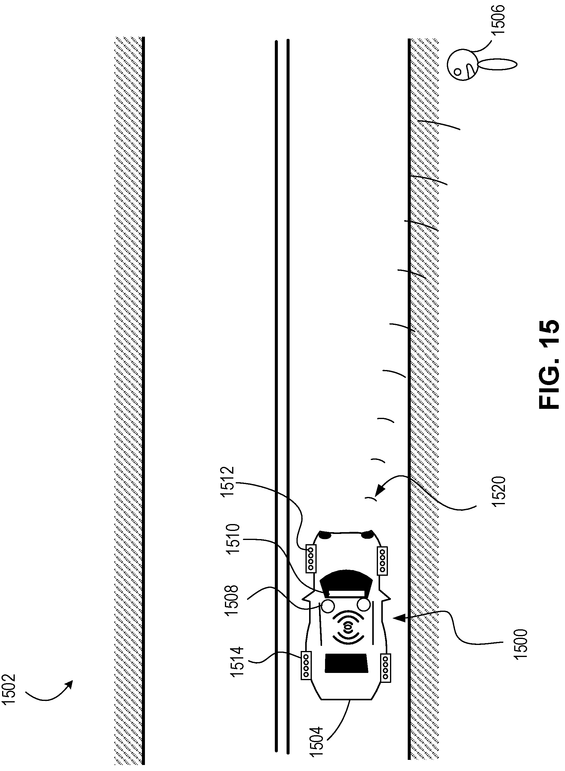 Patent US12090921 Figure 15 – Communicating vehicle information to pedestrians