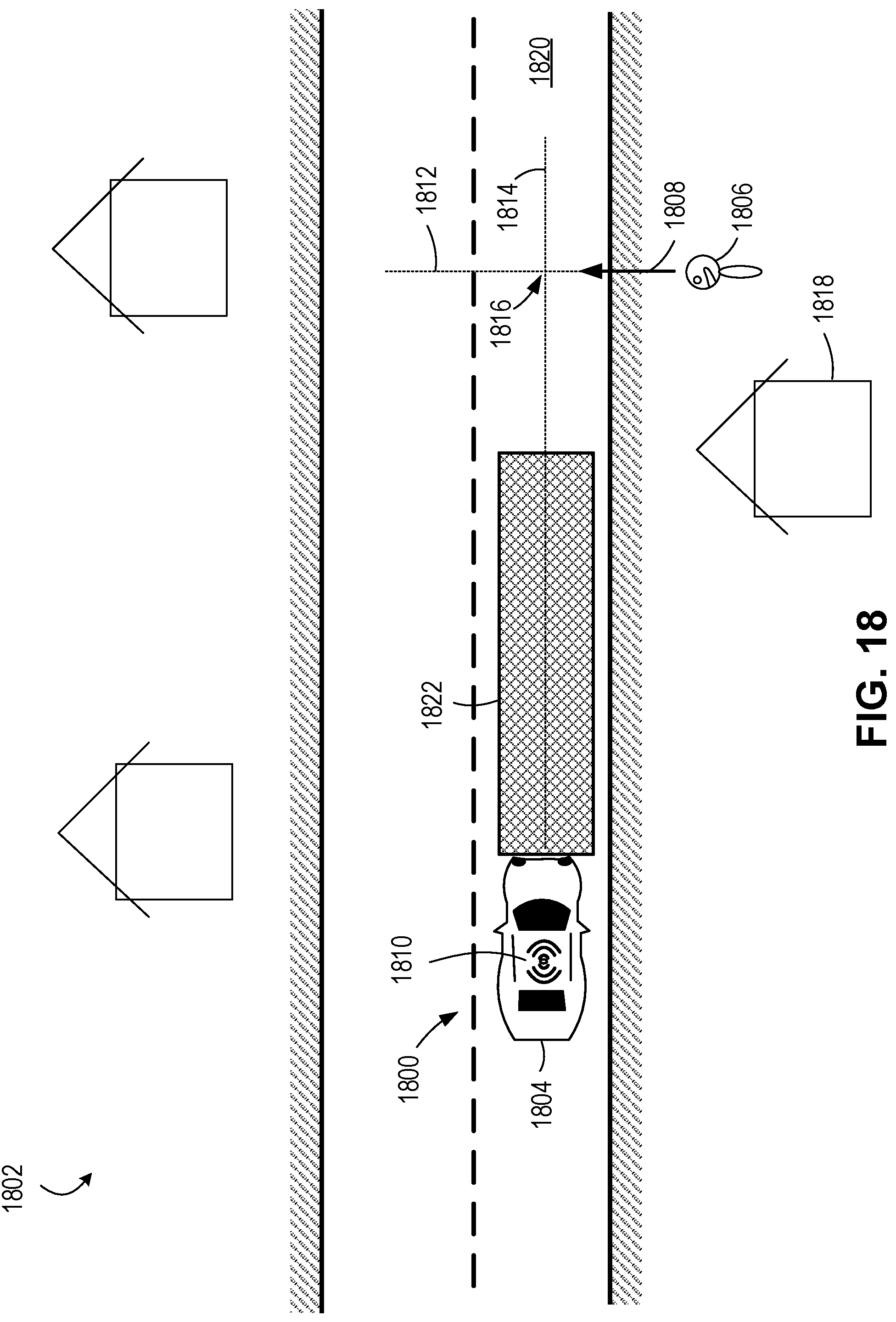 Patent US12090921 Figure 18 – Communicating vehicle information to pedestrians