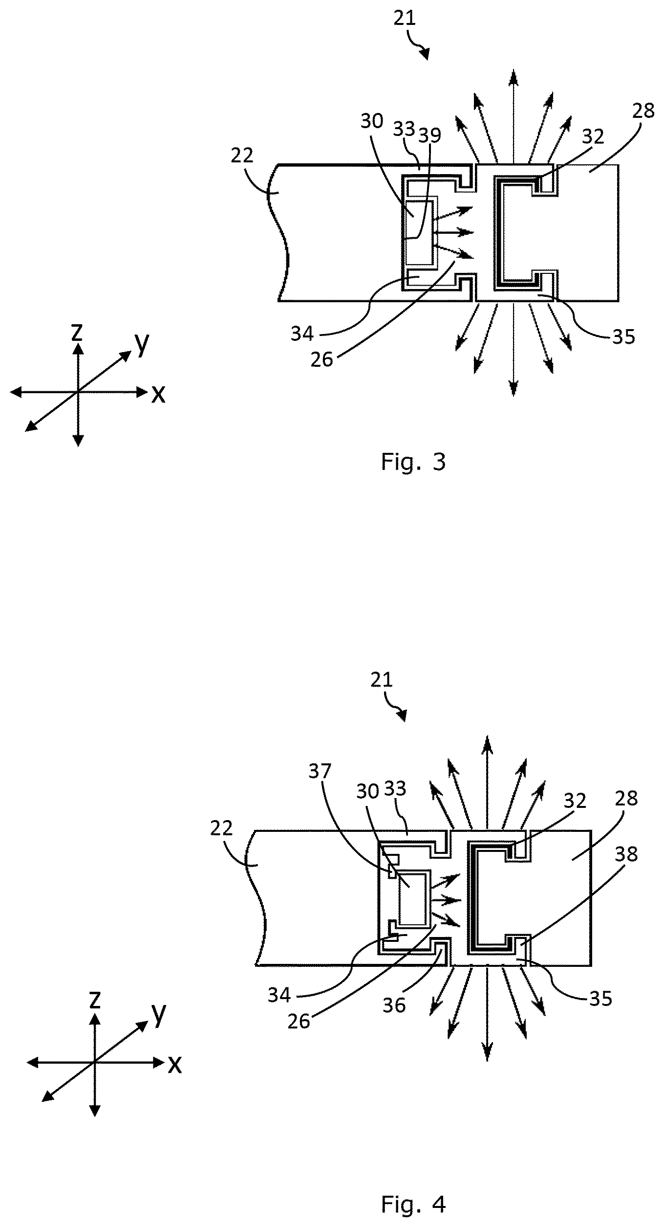 Patent US12090922 Figure 2 – Door leaf comprising a light profile for a vehicle