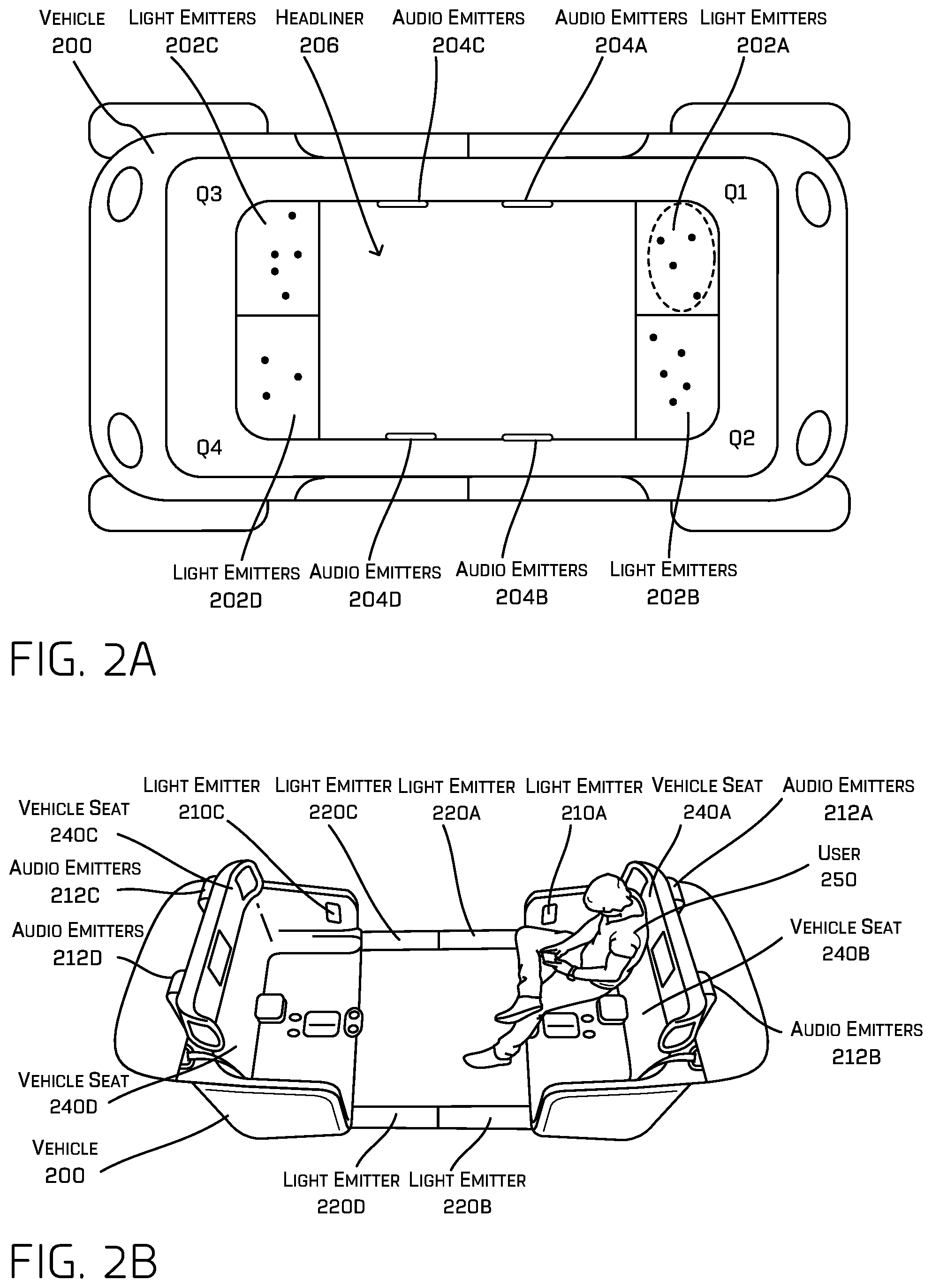 Patent US12090923 Figure 2 – Methods and systems for providing visual and audio guidance to a vehicle user