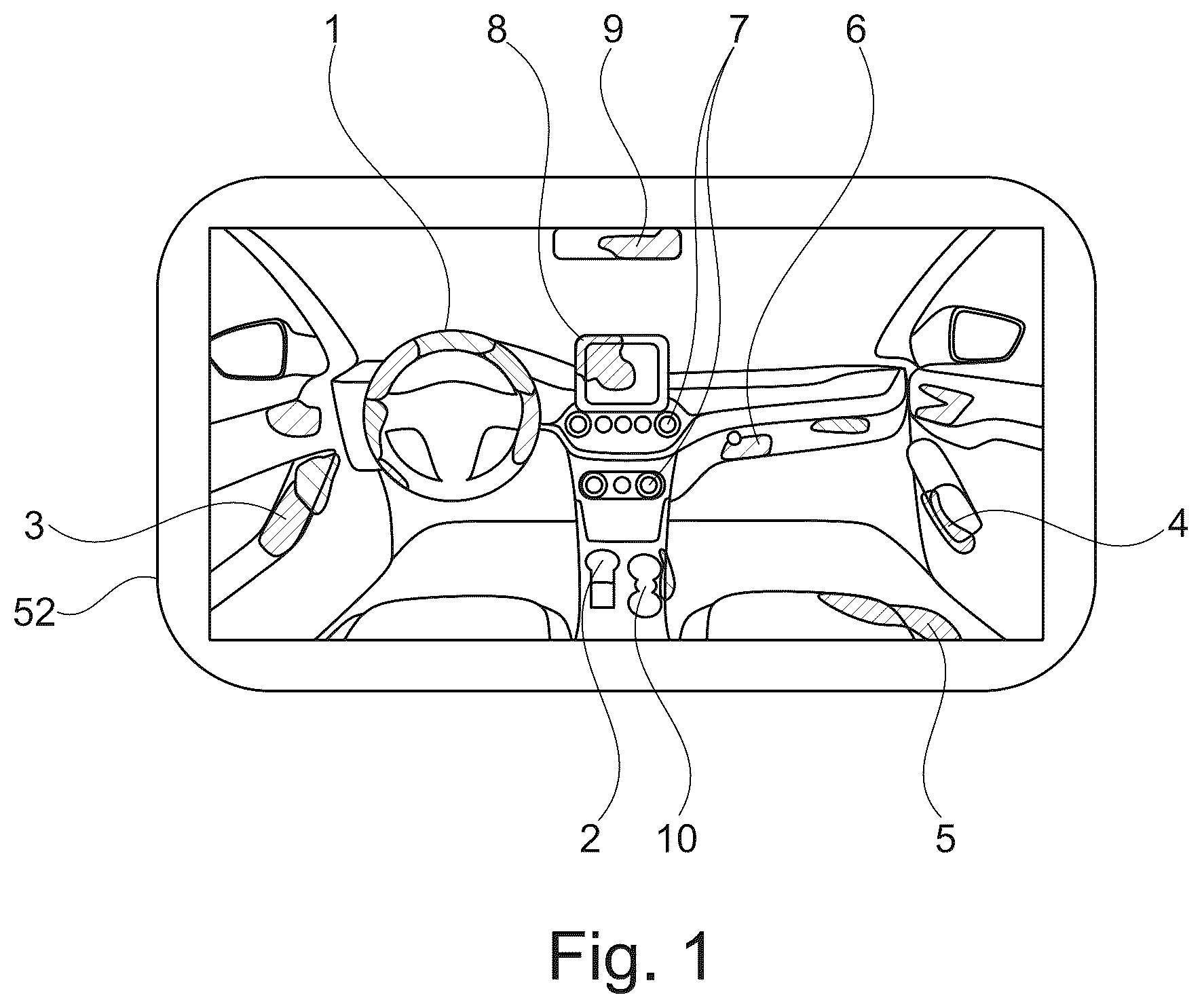 Patent US12090925 Figure 1 – Method and device for monitoring the soiling of surfaces of a vehicle