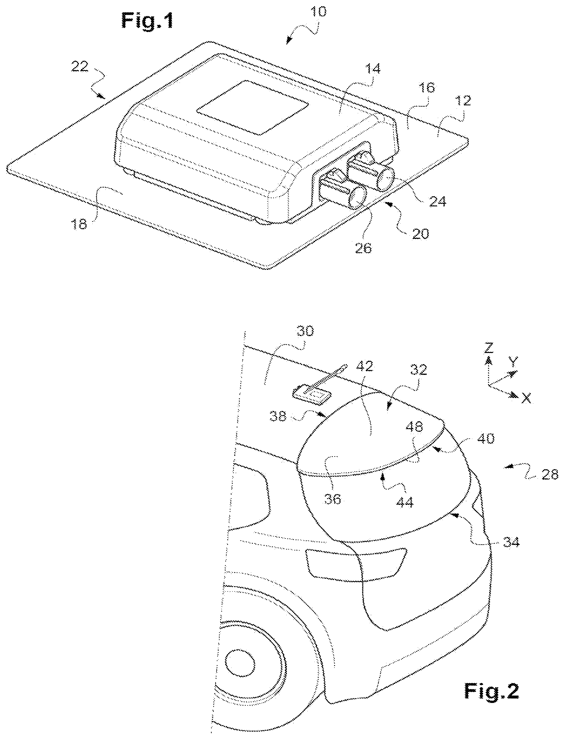Patent US12090929 Figure 1 – Instrumented motor vehicle rear spoiler