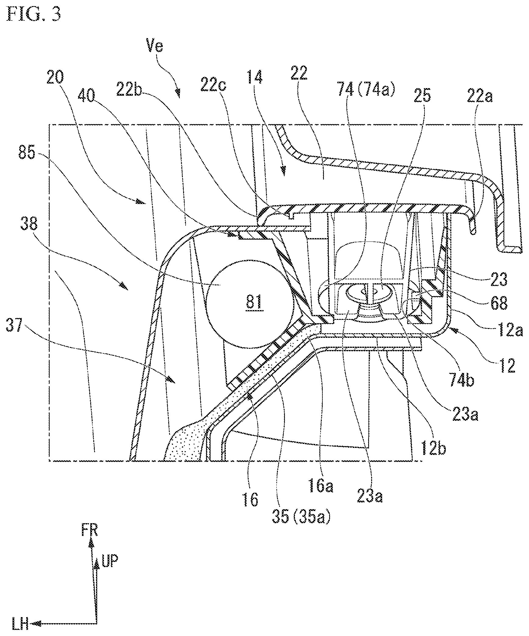Patent US12090931 Figure 3 – Vehicle floor structure