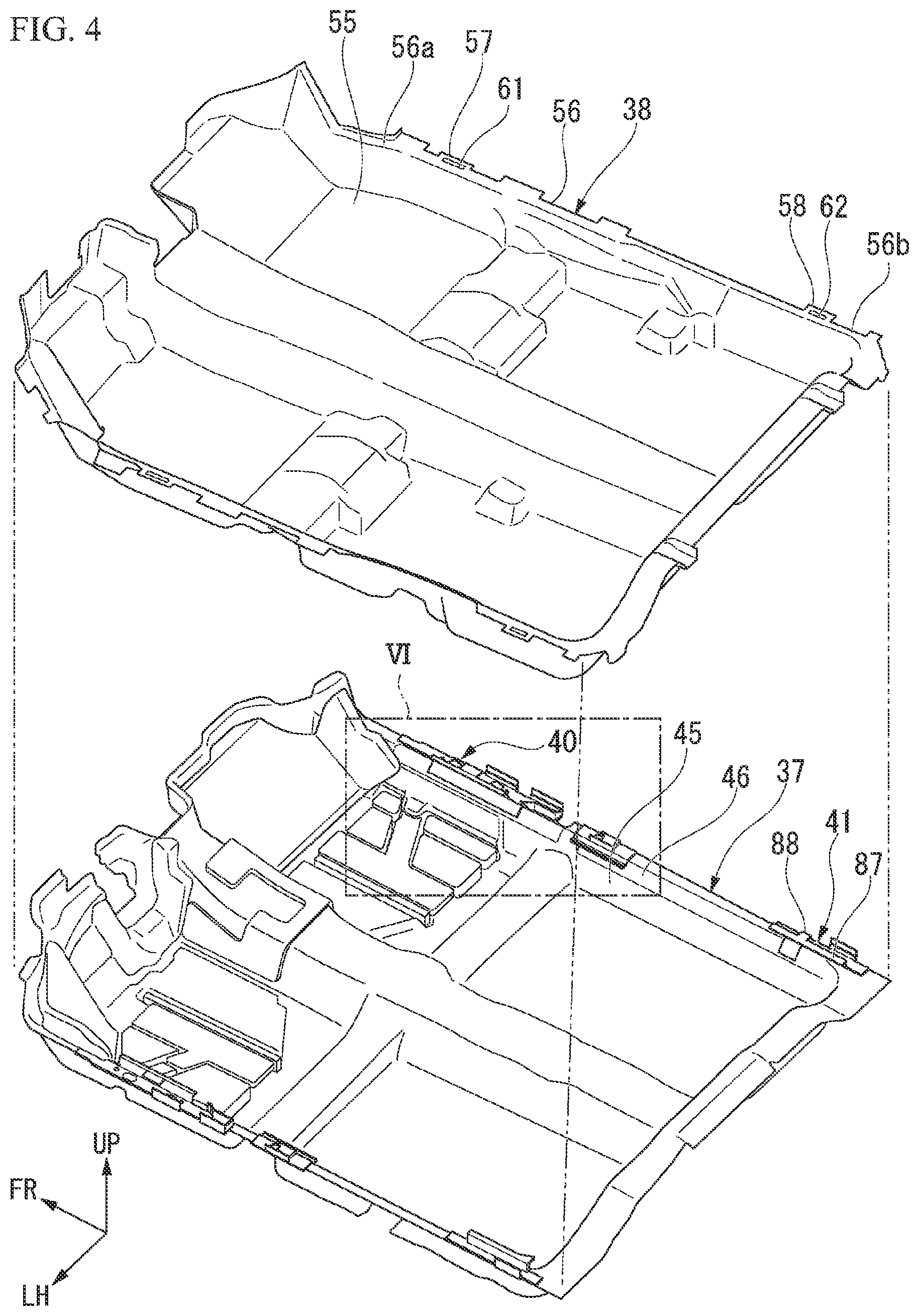 Patent US12090931 Figure 4 – Vehicle floor structure