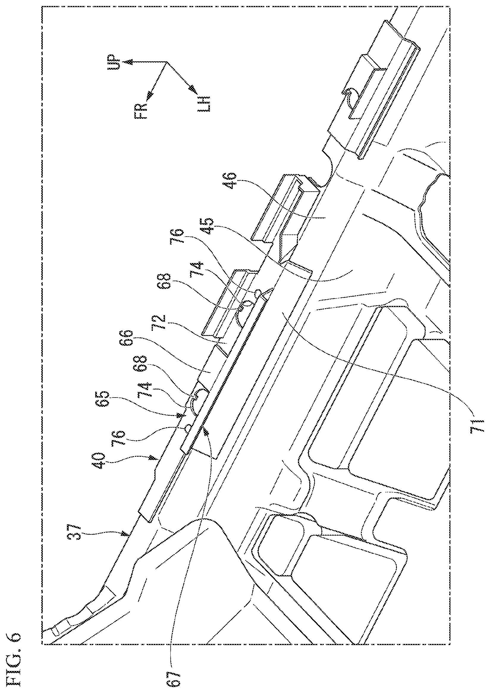 Patent US12090931 Figure 6 – Vehicle floor structure