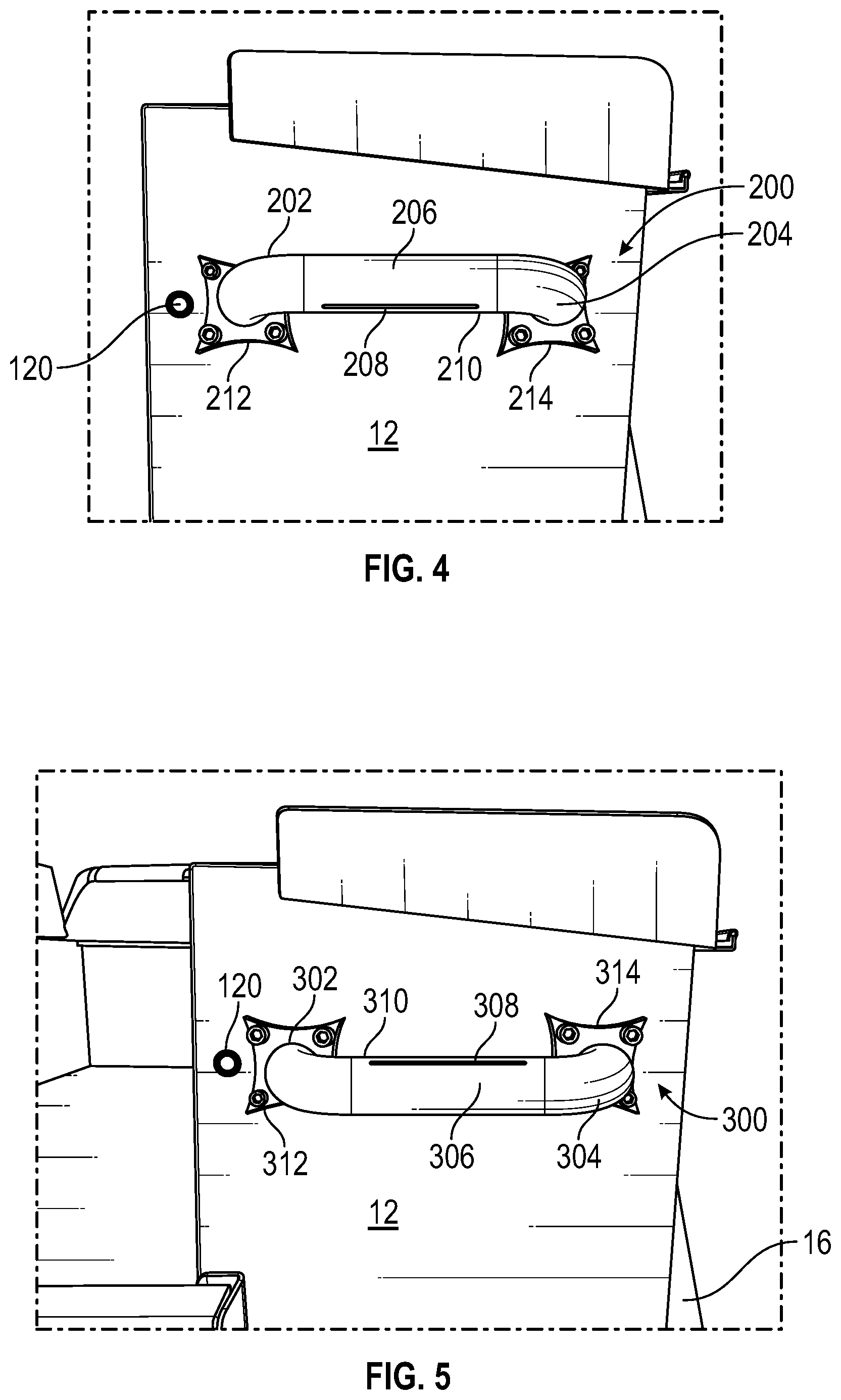 Patent US12090932 Figure 4 – Vehicle grab handle with integral handwash/eye wash fixtures