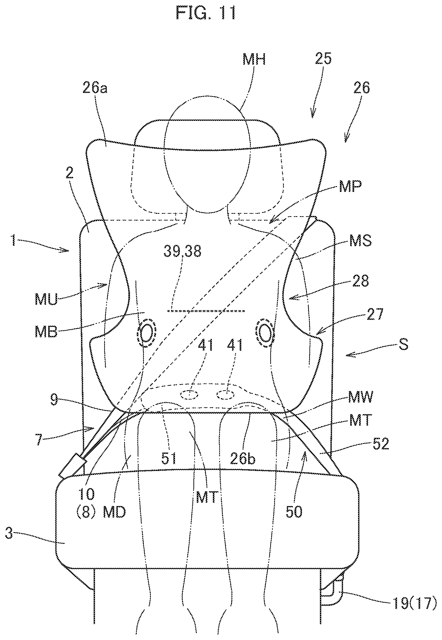 Patent US12090944 Figure 11 – Occupant protection device