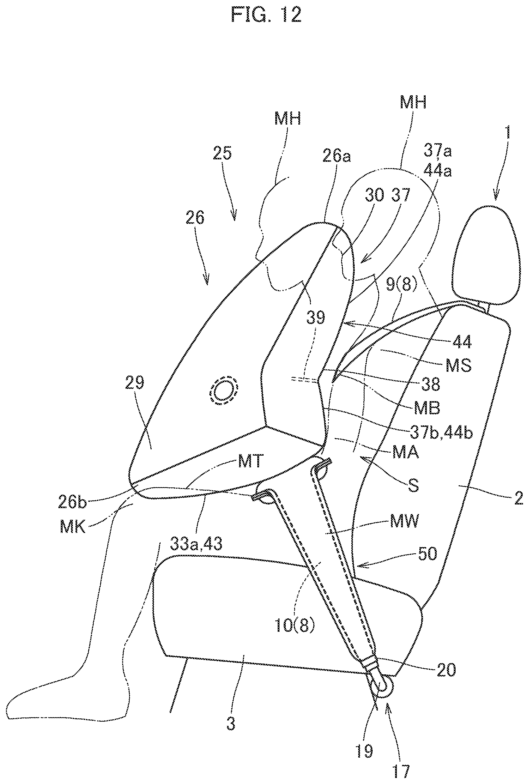 Patent US12090944 Figure 12 – Occupant protection device