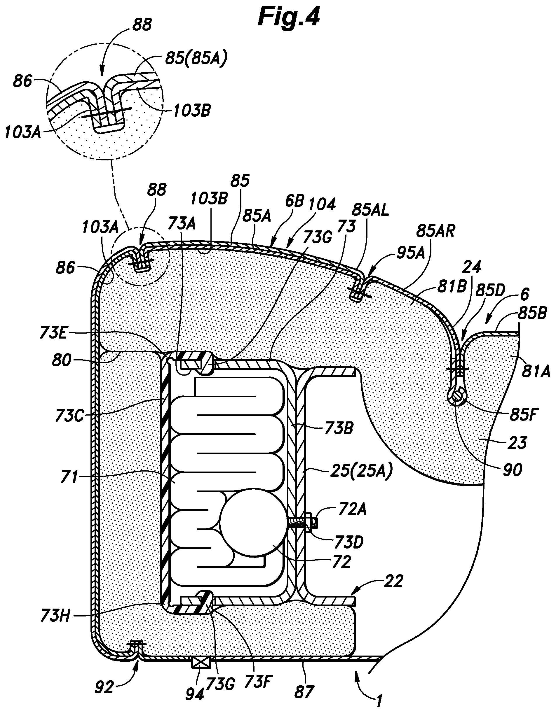 Patent US12090945 Figure 4 – Vehicle seat