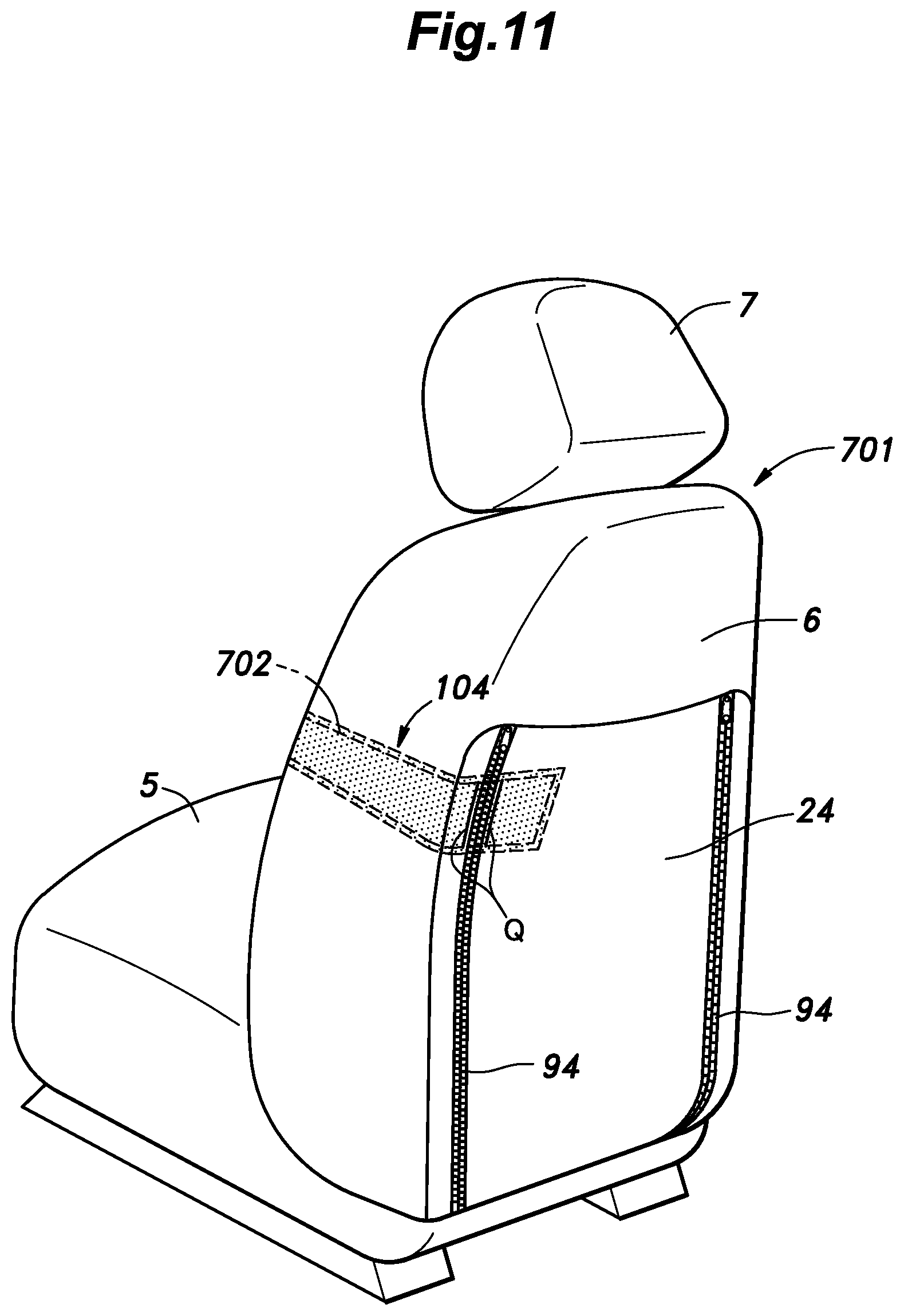 Patent US12090945 Figure 11 – Vehicle seat