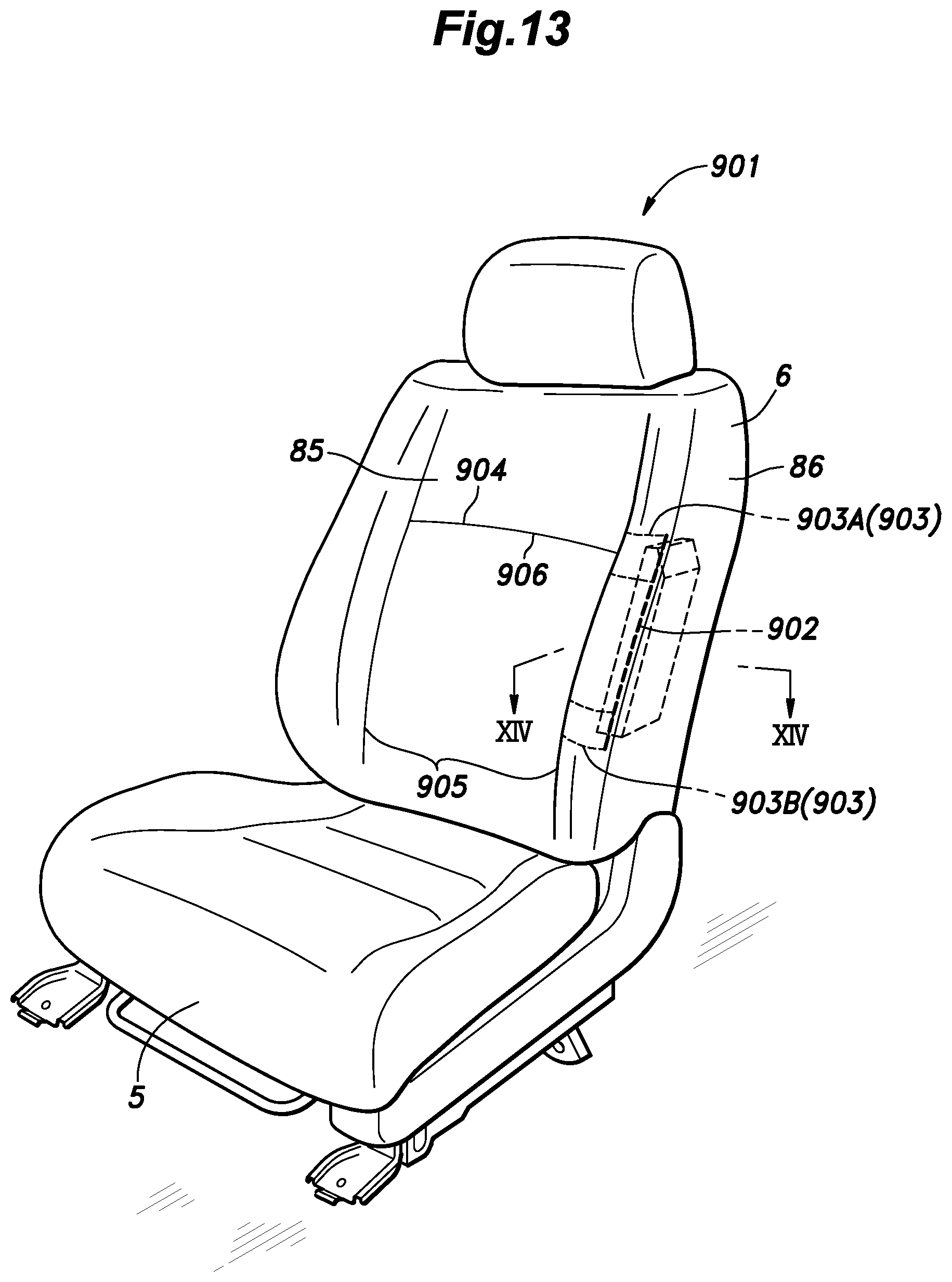 Patent US12090945 Figure 13 – Vehicle seat