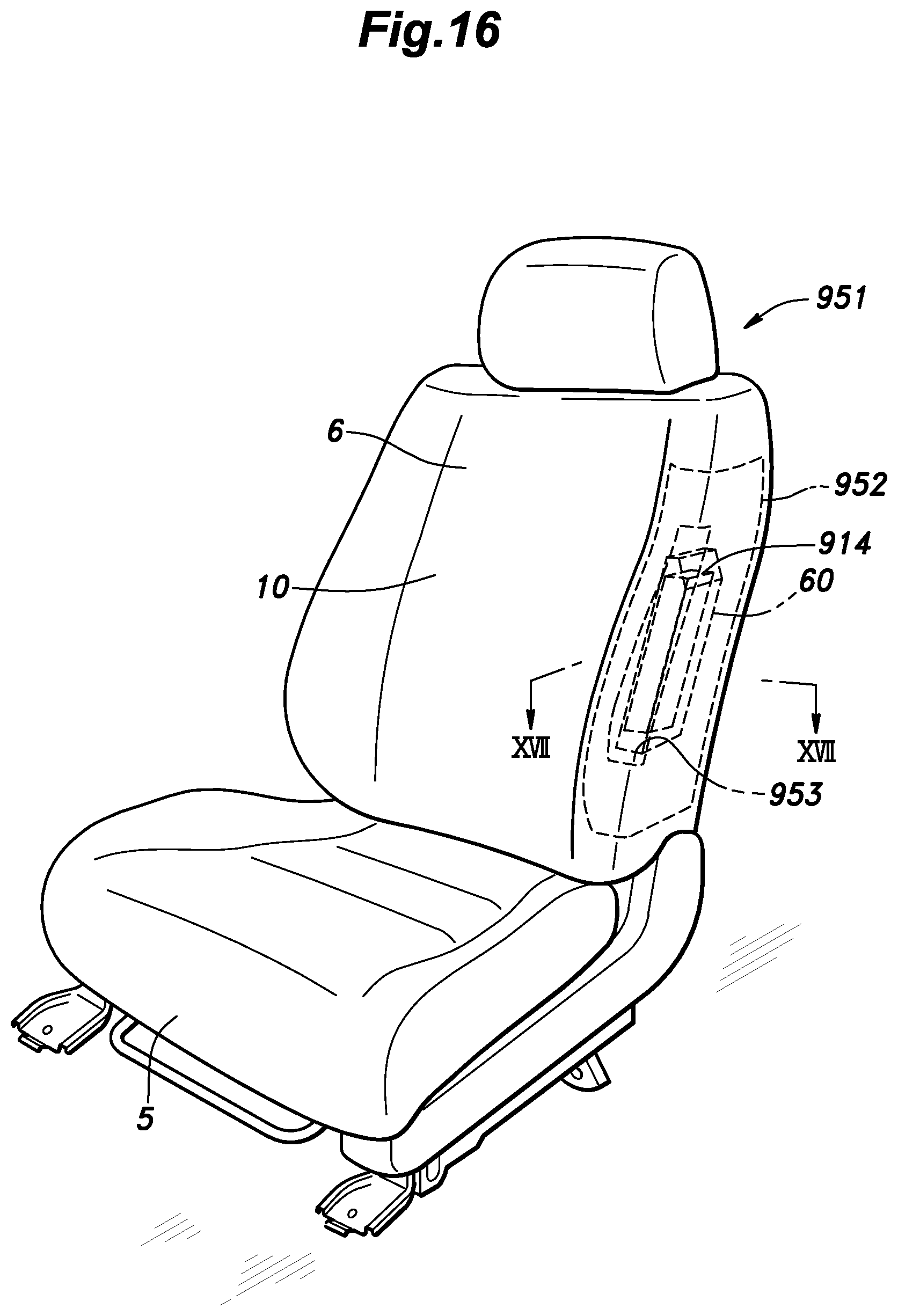 Patent US12090945 Figure 16 – Vehicle seat