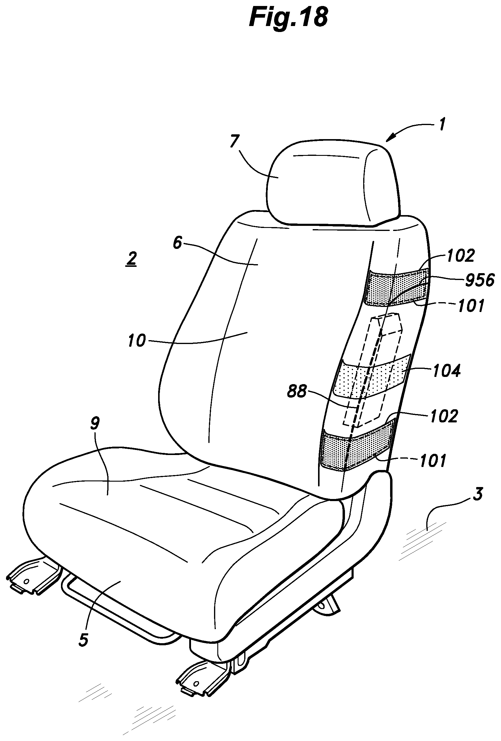 Patent US12090945 Figure 18 – Vehicle seat