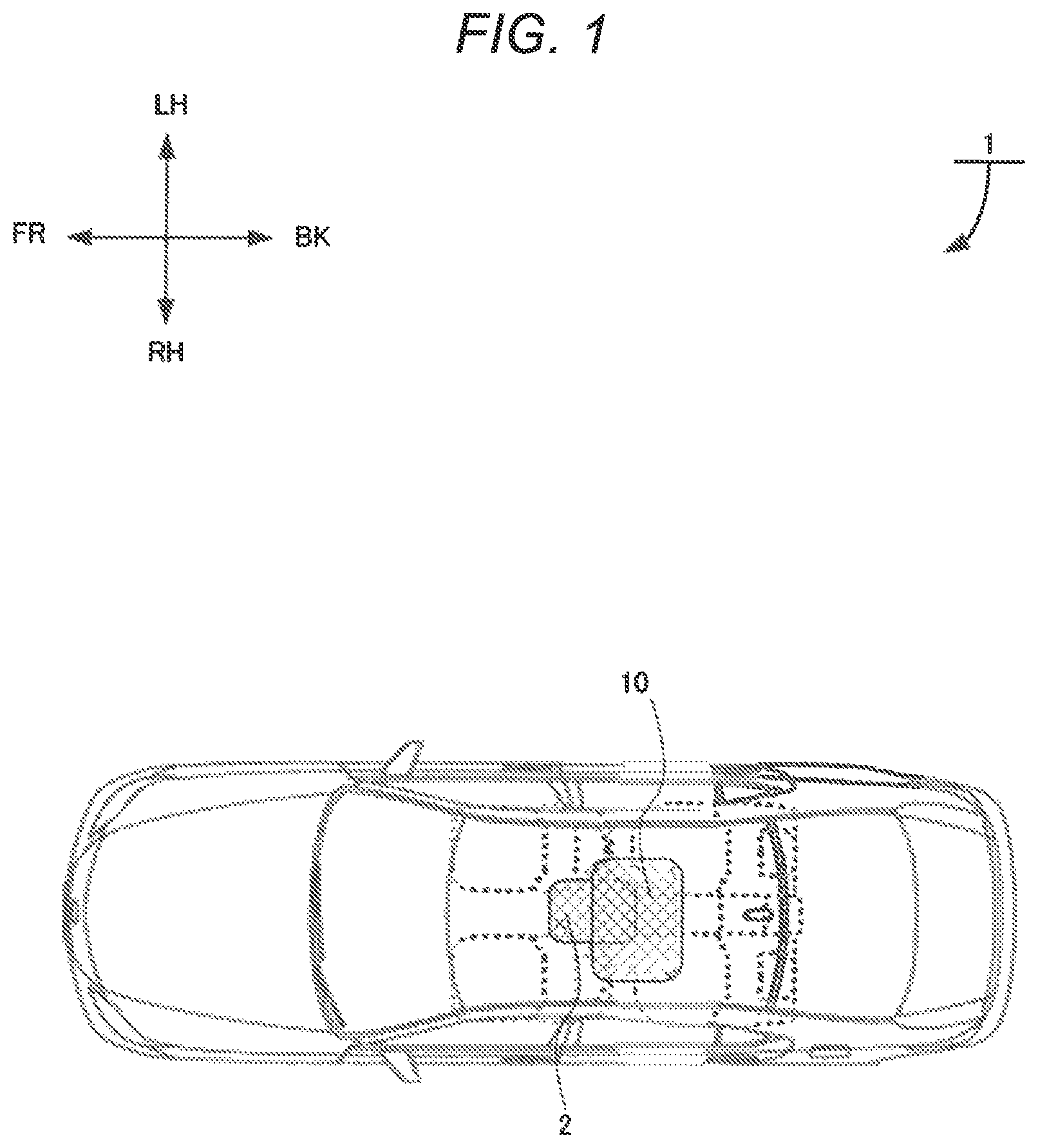 Patent US12090946 Figure 1 – Rear-seat airbag and rear-seat airbag apparatus