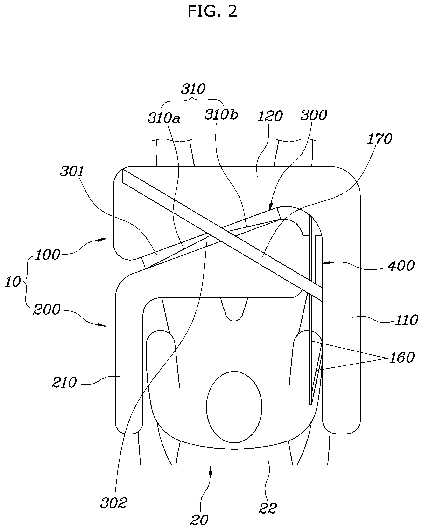 Patent US12090947 Figure 2 – Air bag device